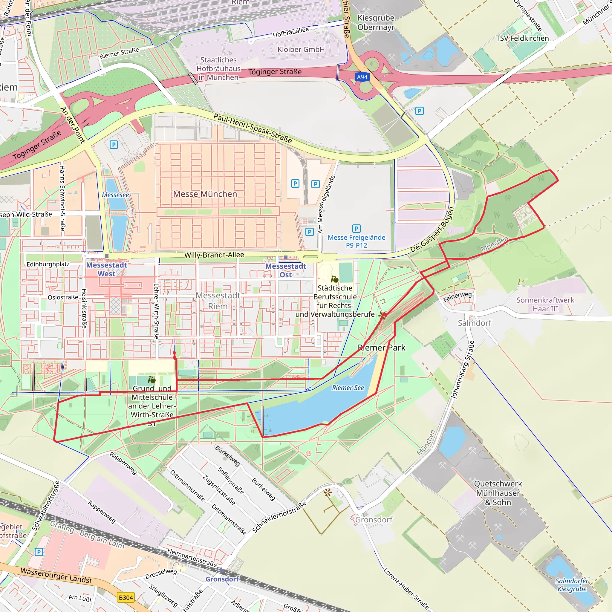 Riemer See and Riemer Park Loop mobile static map
