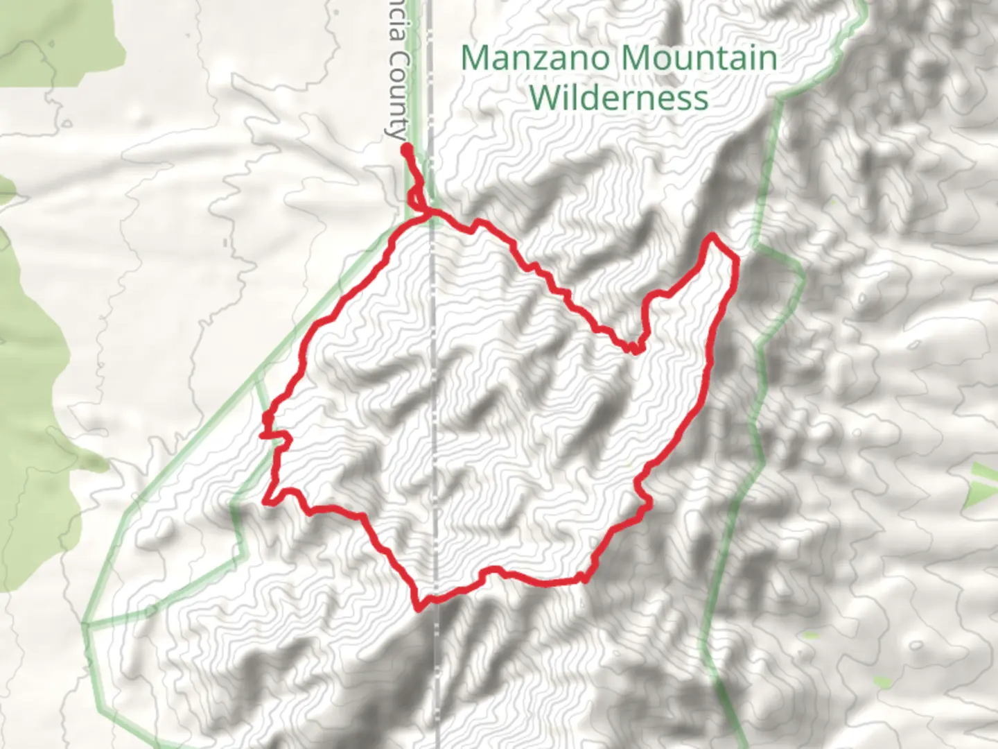 An image depicting the trail Osha Peak and Gallo Peak Loop via Salas Trail and Trigo Canyon Trail and its surrounding area.