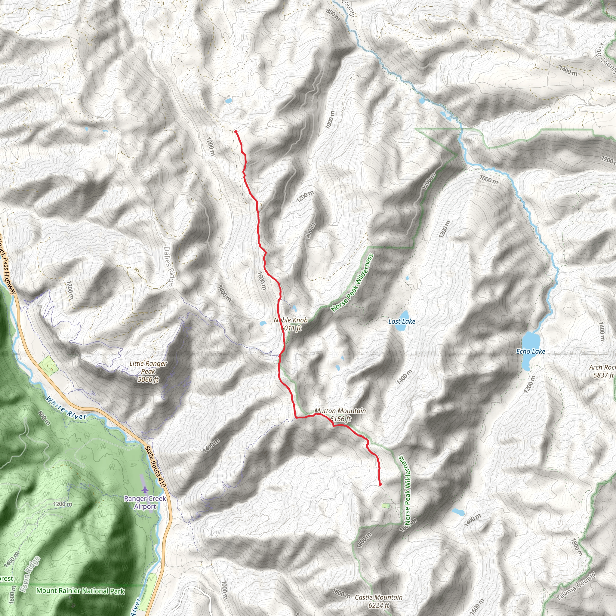 Noble Knob Trail mobile static map