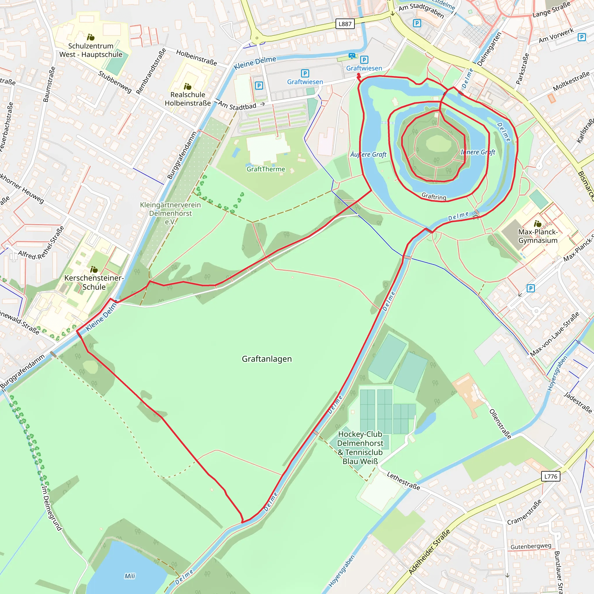 Innere Graft, Delme and Graftanlagen Loop mobile static map
