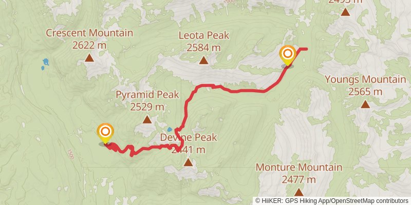 Pyramid Pass - Youngs Creek Trail stage 3 Map