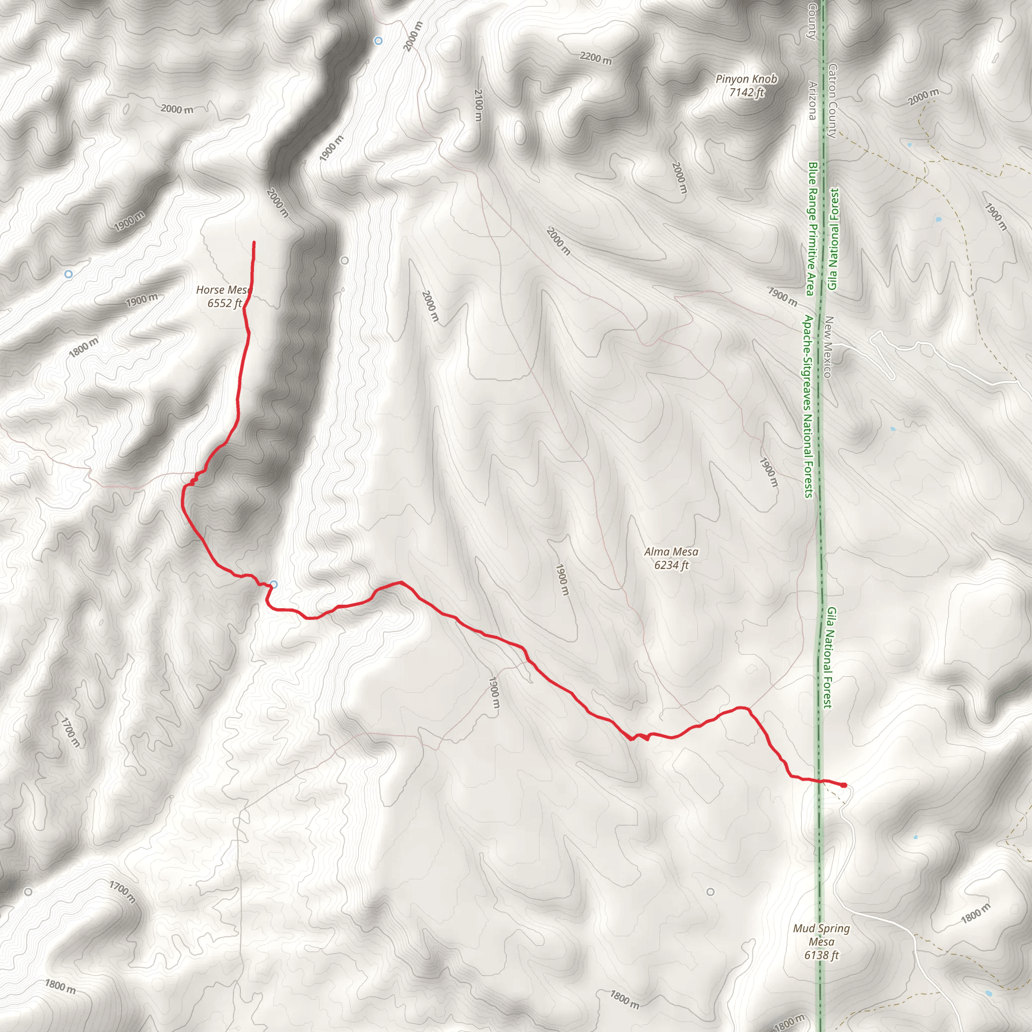 Horse Mesa Trail via Winter Trail mobile static map