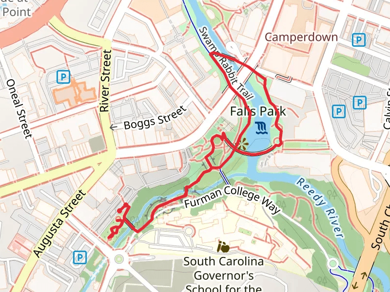 Harriet Garden, Park Crossing, Liberty Bridge and Swamp Rabbit Trail