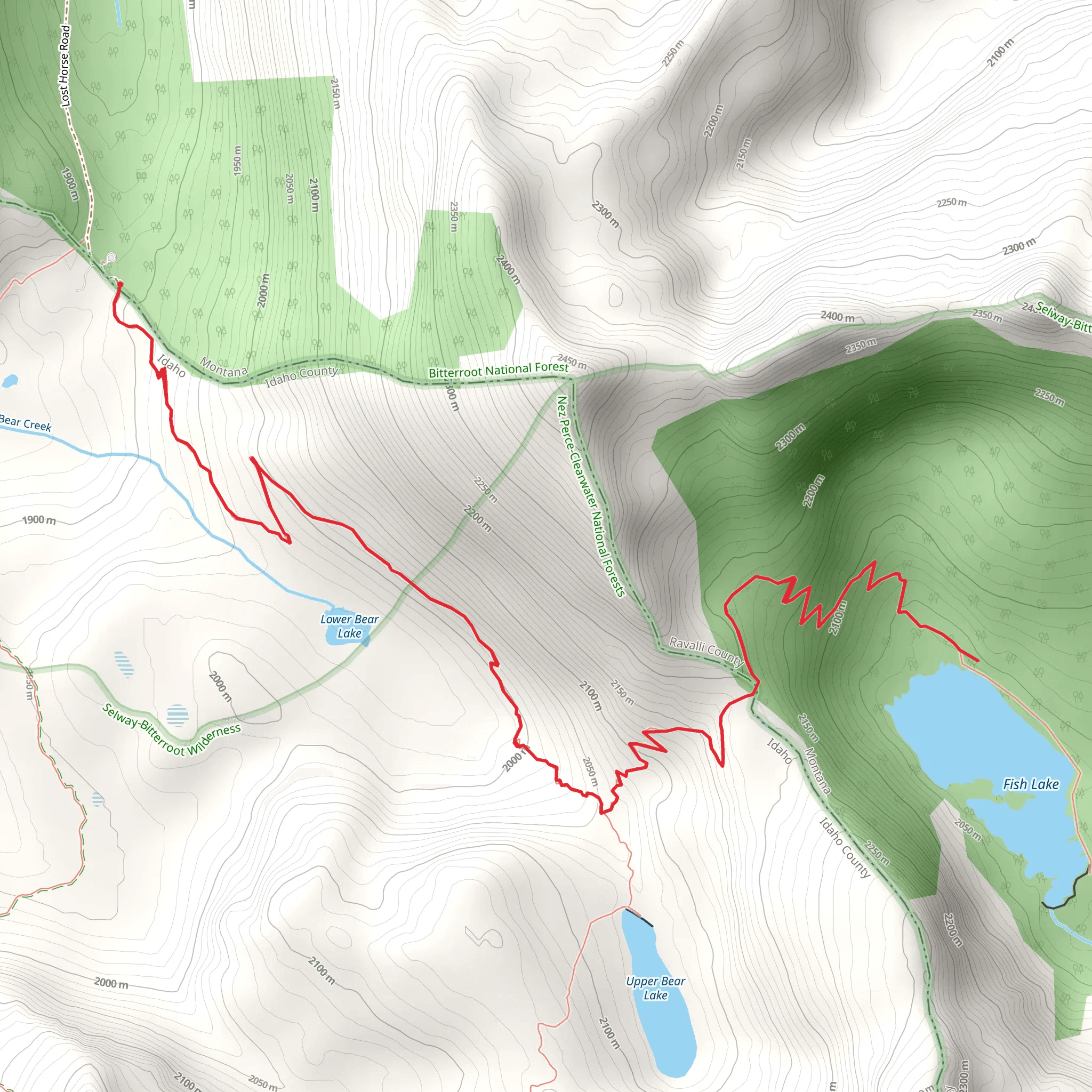 Fish Lake and Lower Bear Lake mobile static map