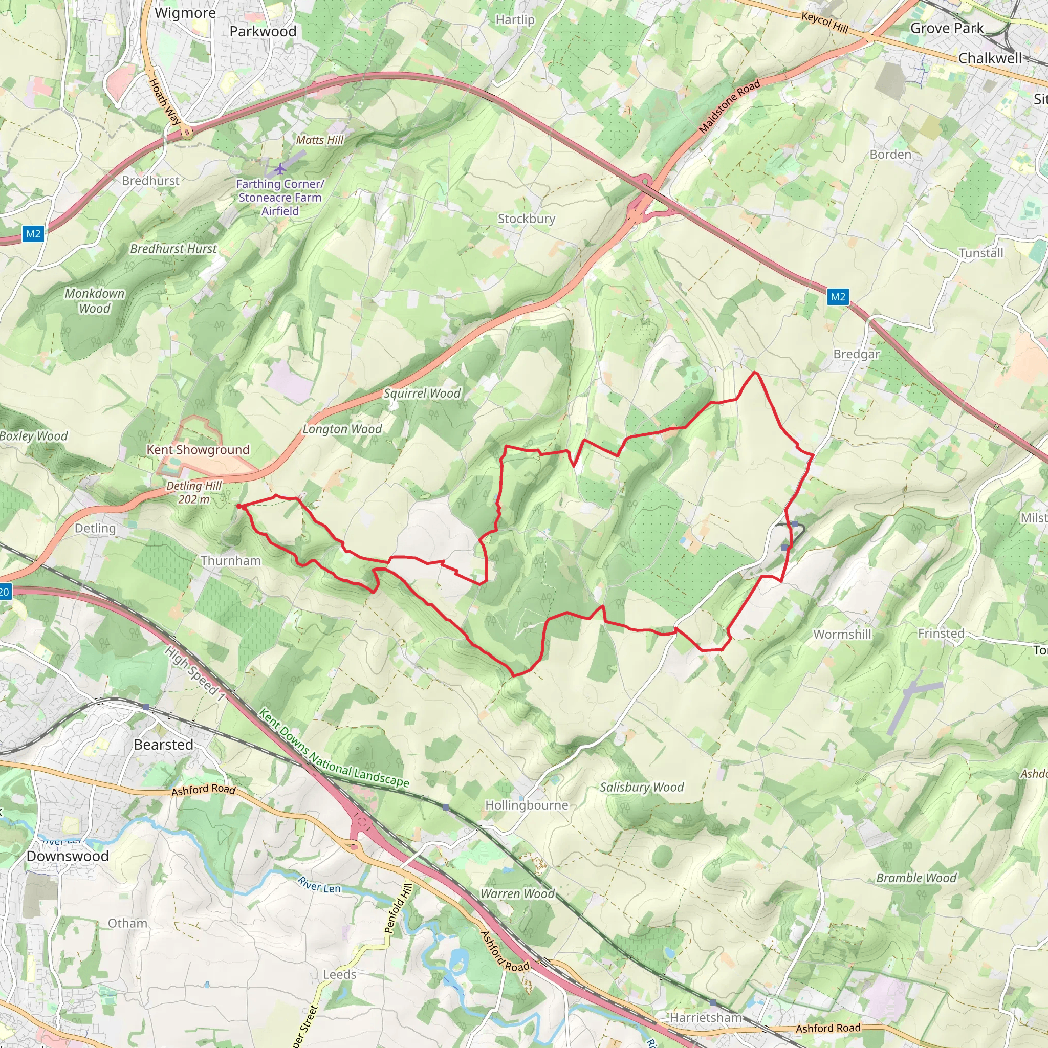 Friningham and Bicknor Loop mobile static map