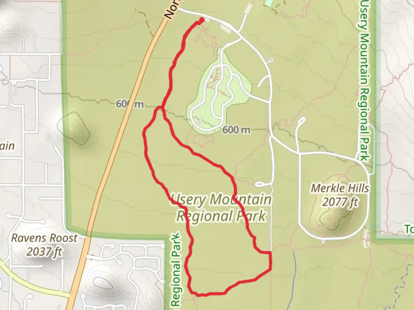 An image depicting the trail Lost Sheep, Moon Rock and Chain Fruit Loop Trail and its surrounding area.