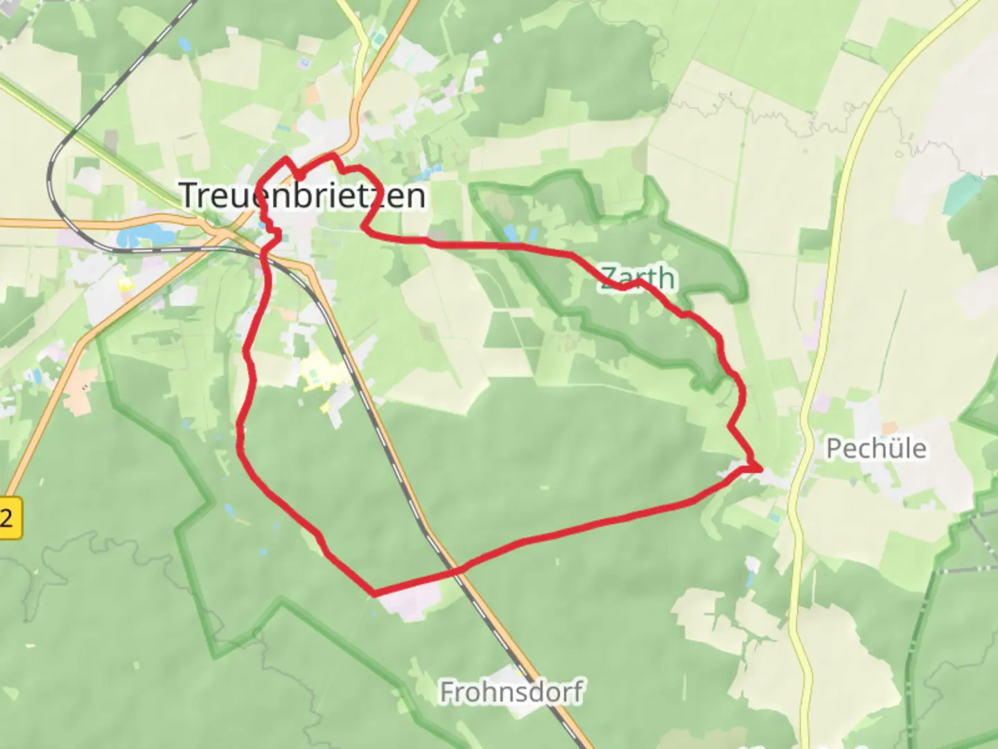 An image depicting the trail Treuenbrietzen Loop and its surrounding area.
