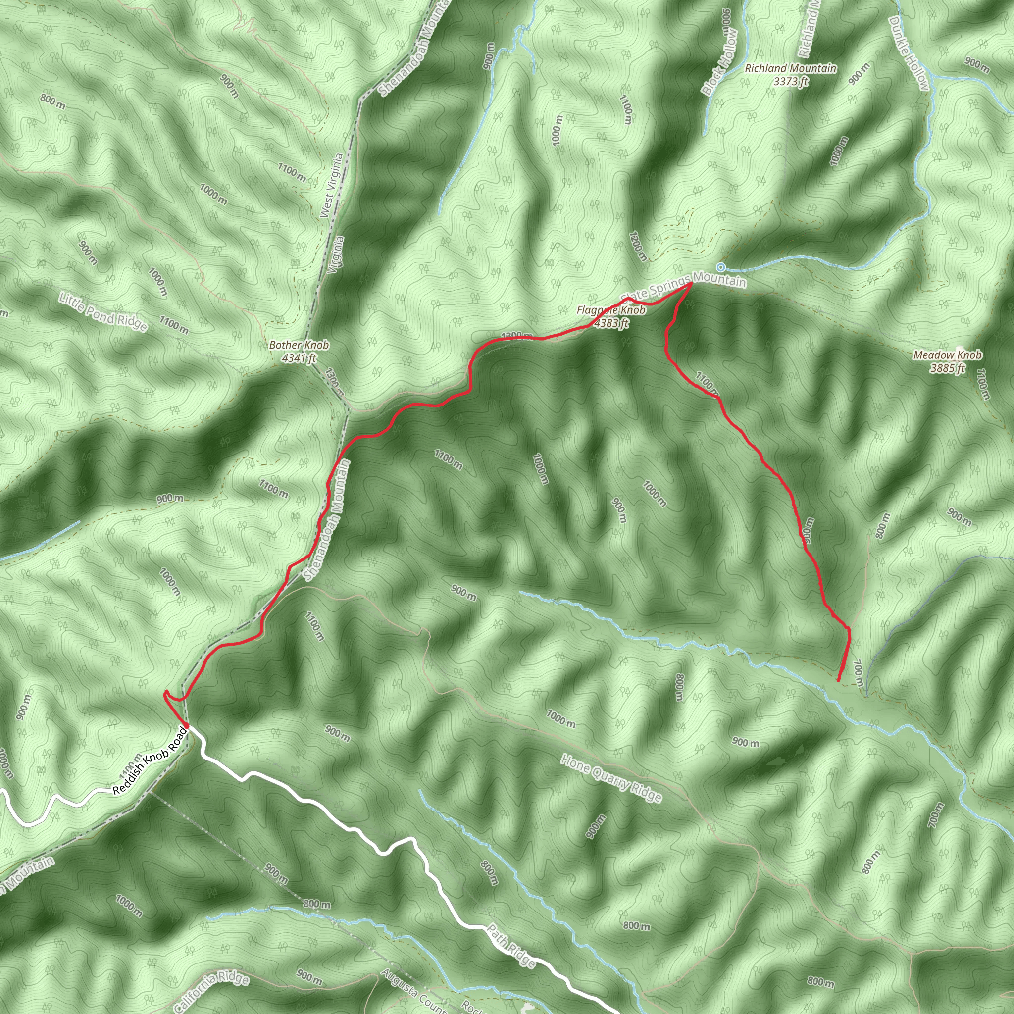 Slate Springs Trail mobile static map