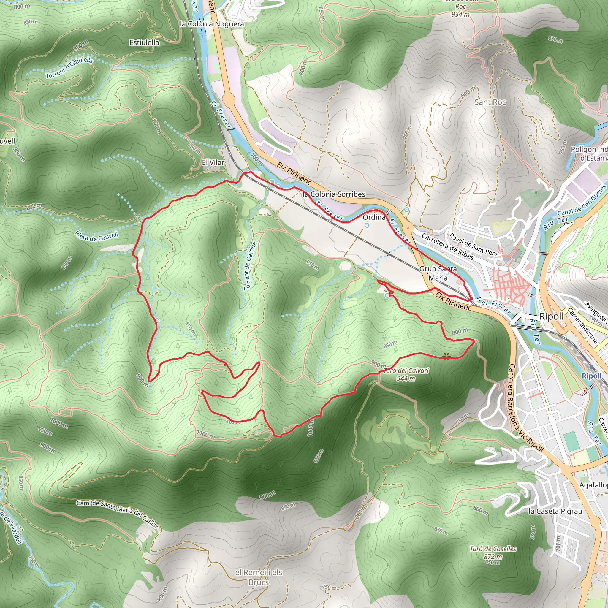 Path of Santa María de Catllar or Route of the Sources SL C 12 mobile static map