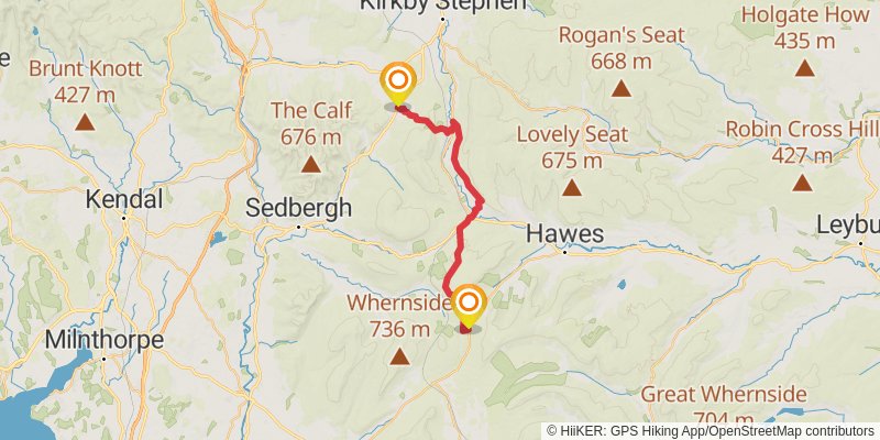 Pennine Bridleway stage 11 Map