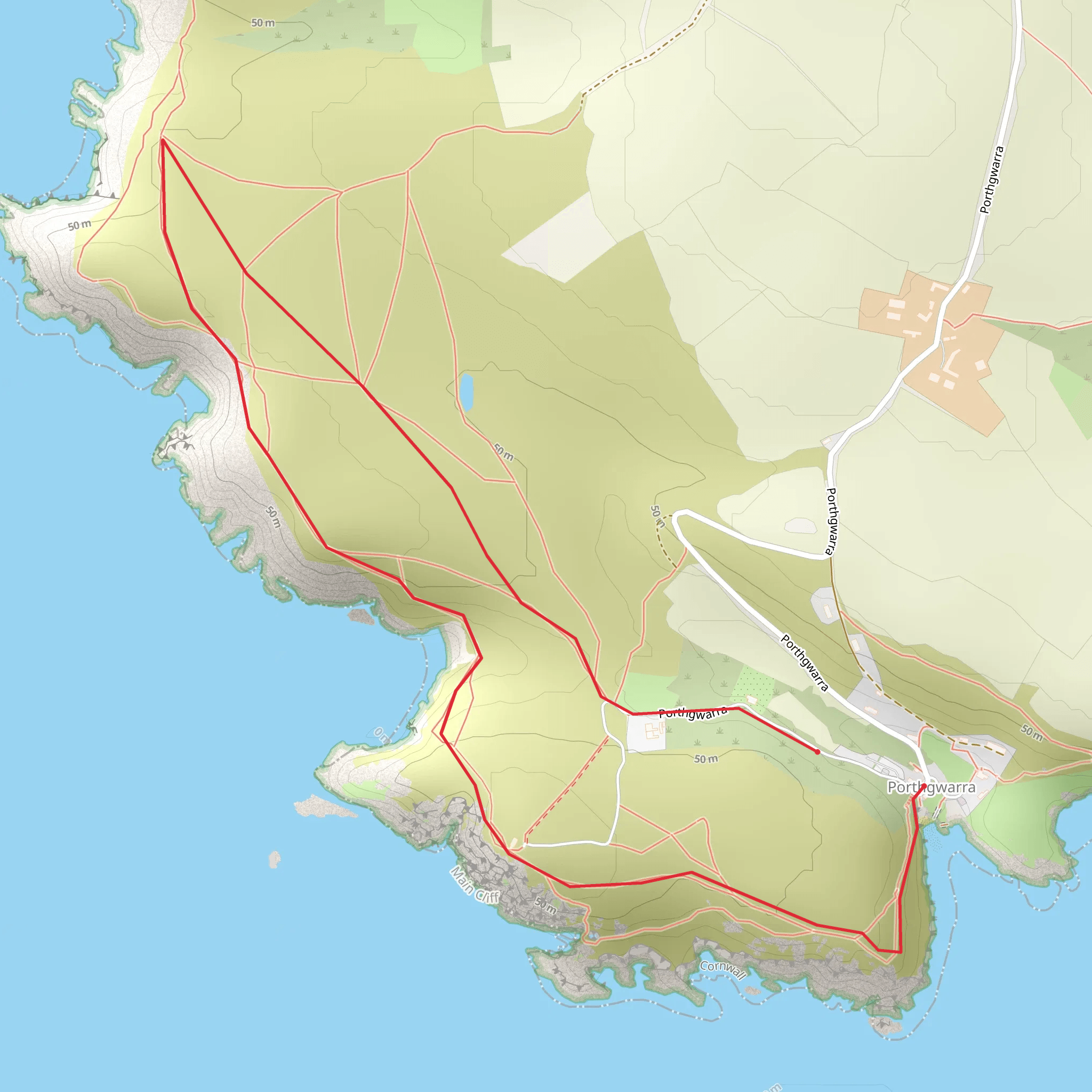 The Cove - Gwennap Head - Roskestal Walk mobile static map