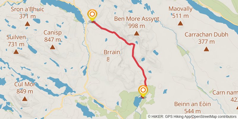 Cape Wrath Way East stage 16 Map
