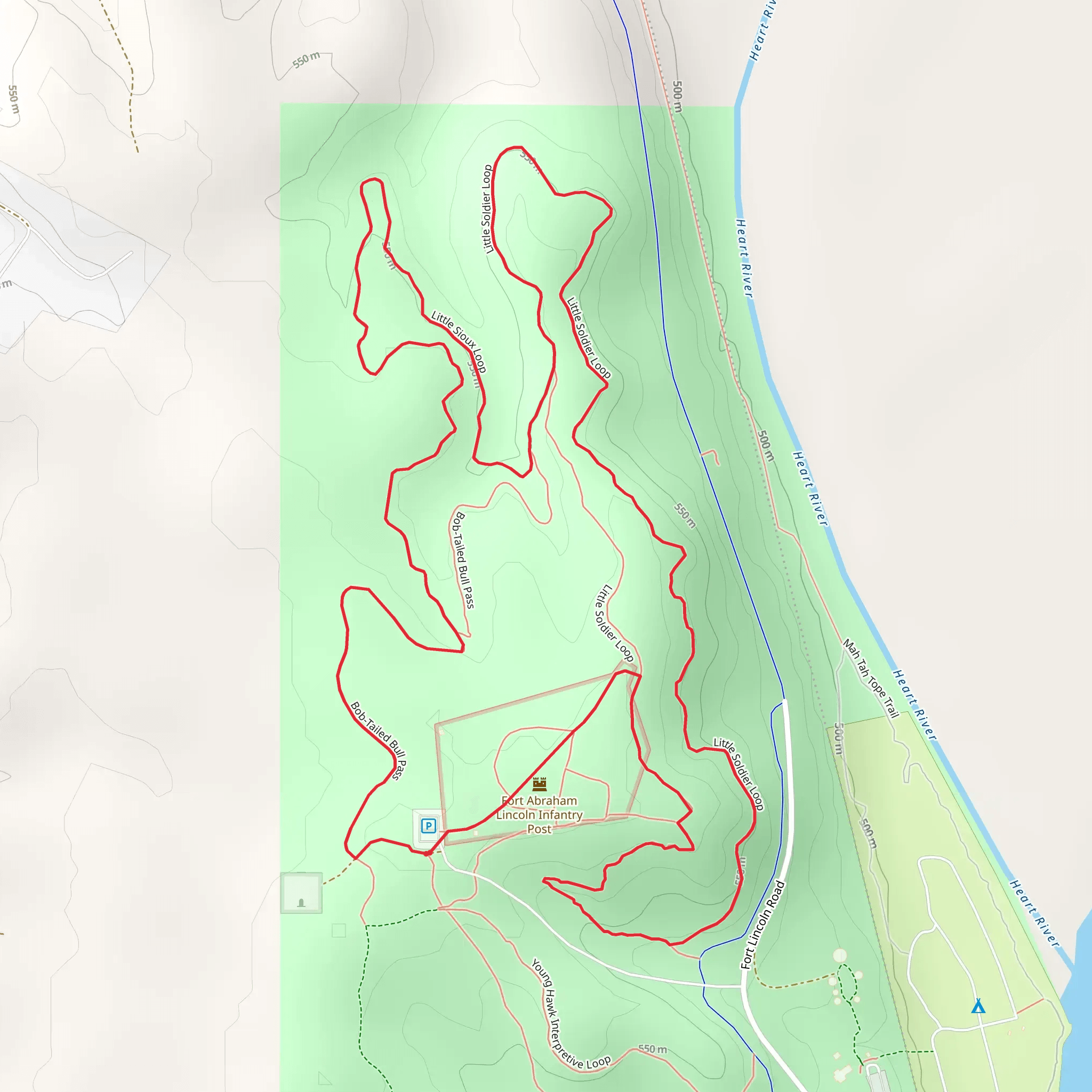 Bob-Tailed Bull Pass and Little Sioux Loop mobile static map