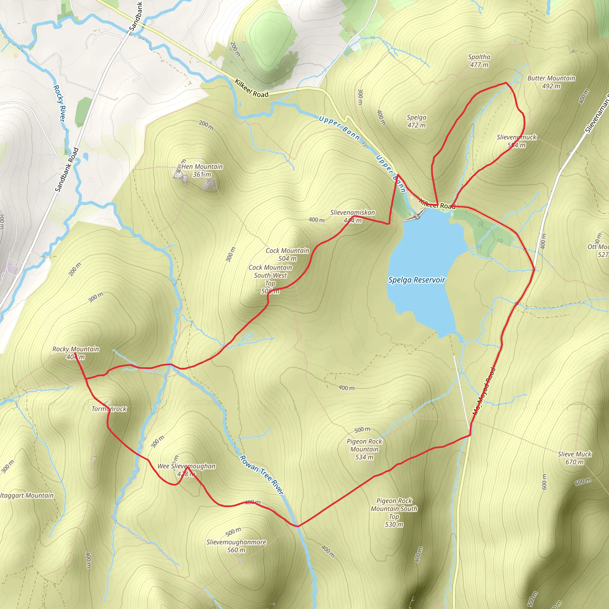 Wee Slievemoughan from Spelga Reservoir mobile static map