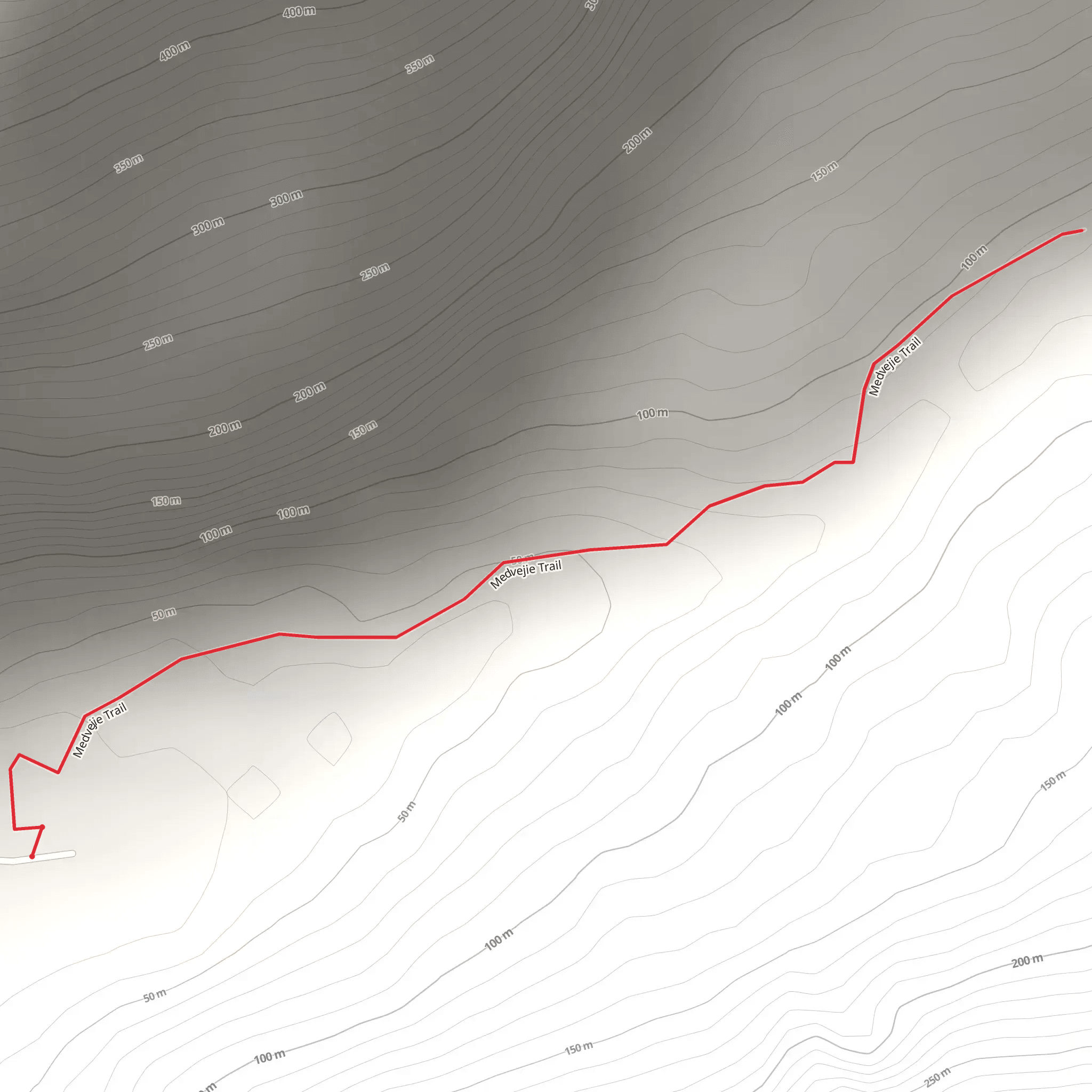 Medvejie Lake Trail mobile static map