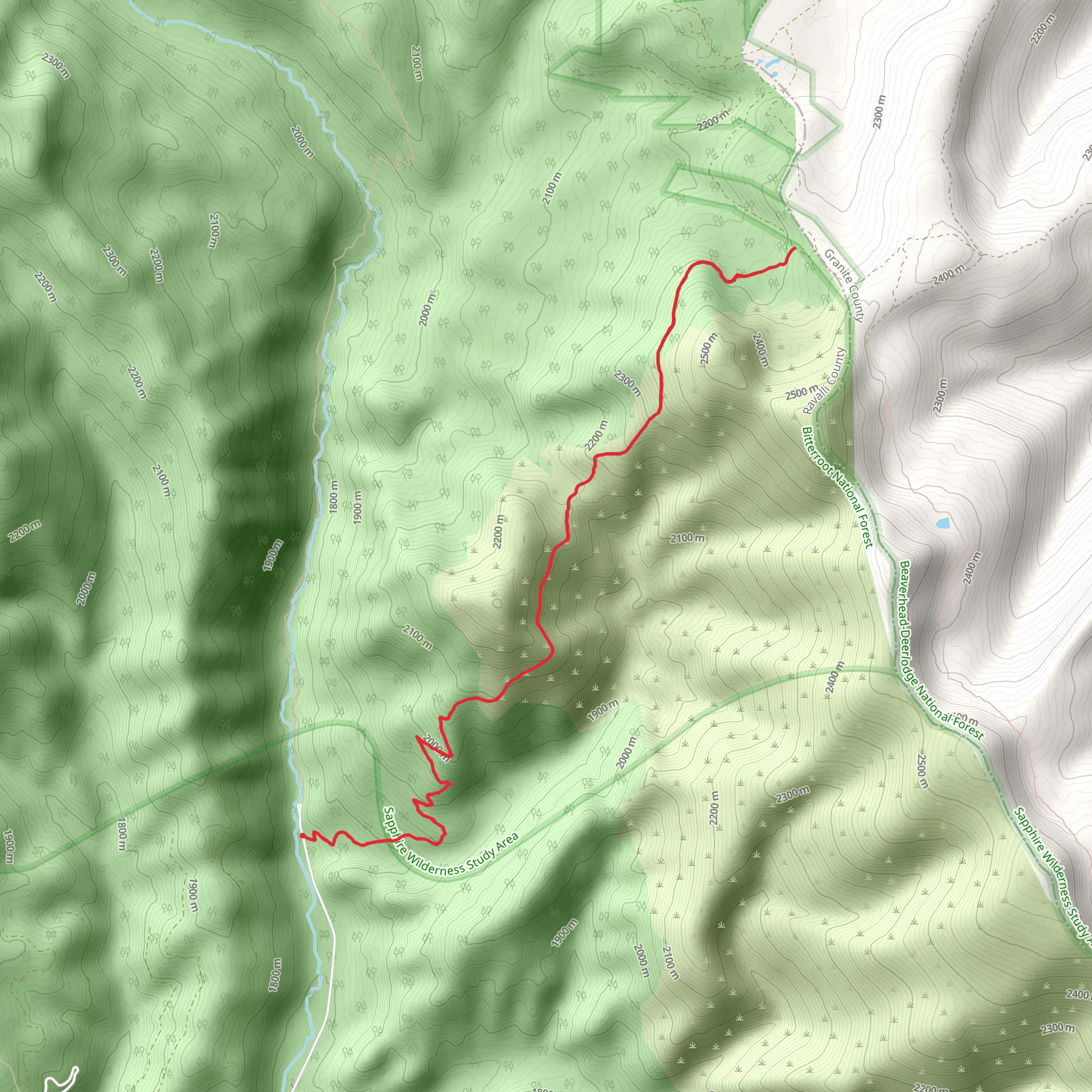 Sign Creek Trail mobile static map