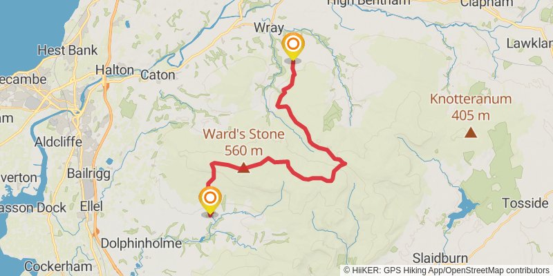 Lancashire's Northern Loop Walk stage 7 Map