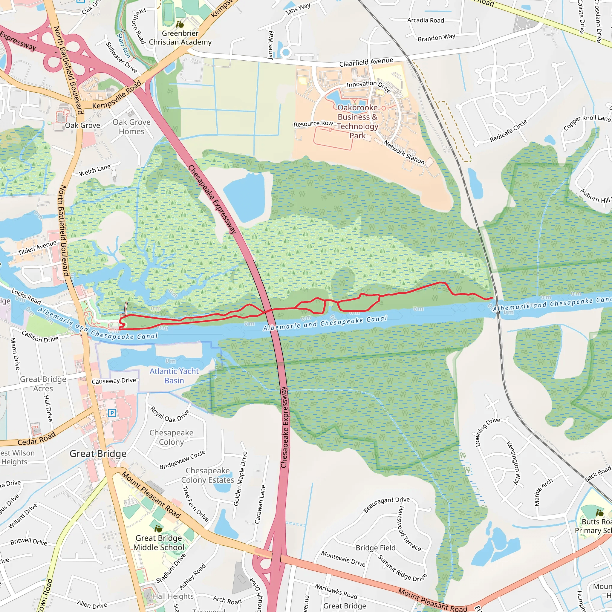 Albemarle and Chesapeake Canal Loop mobile static map