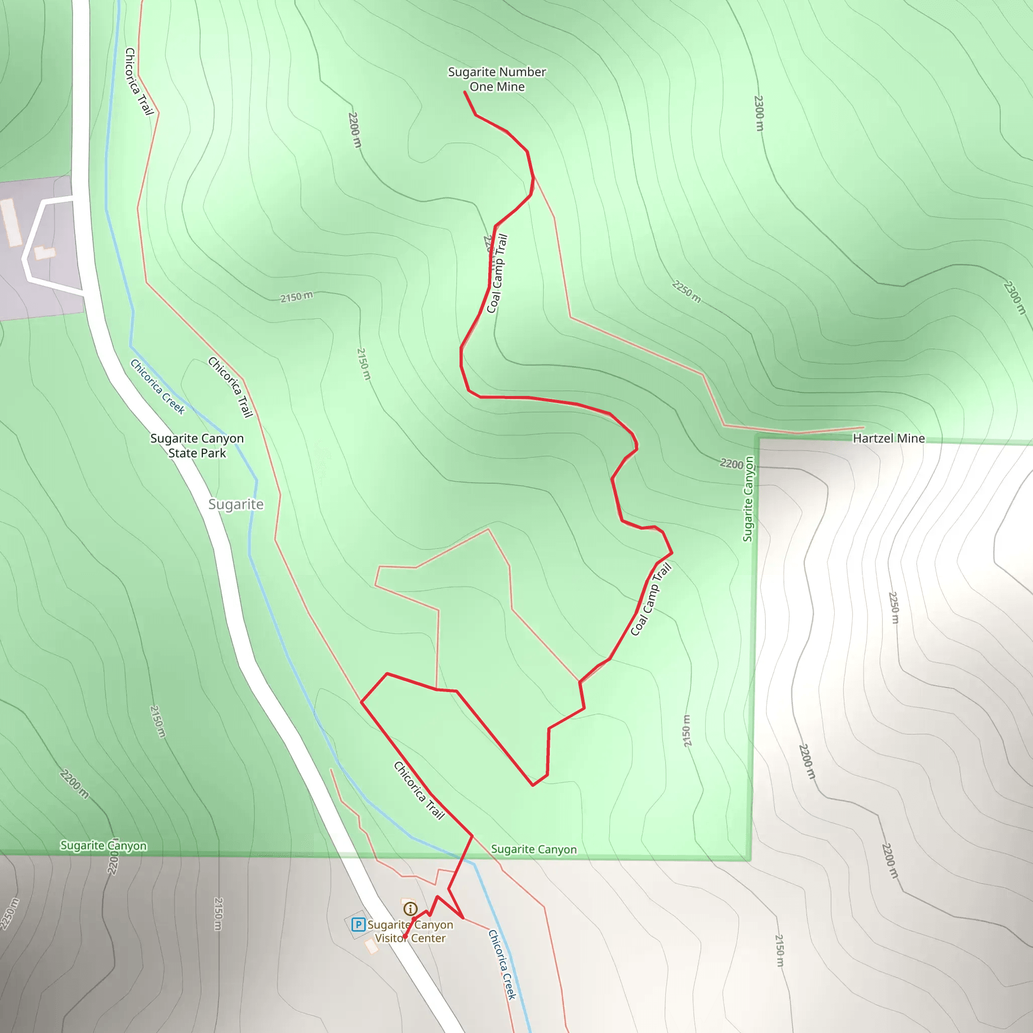 Chicorica Trail and Prospect Out and Back mobile static map