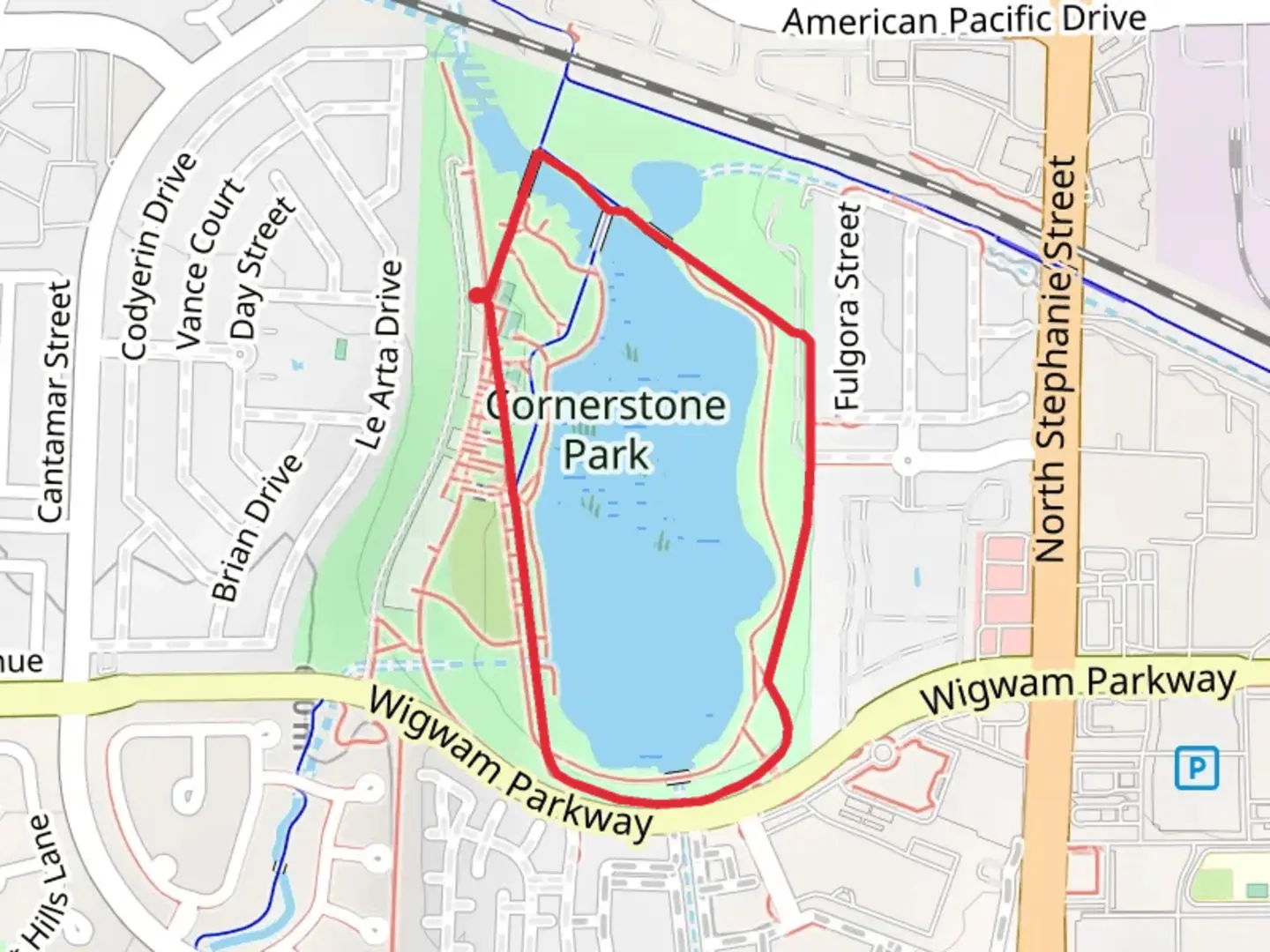 An image depicting the trail Railroad Lake Loop and its surrounding area.