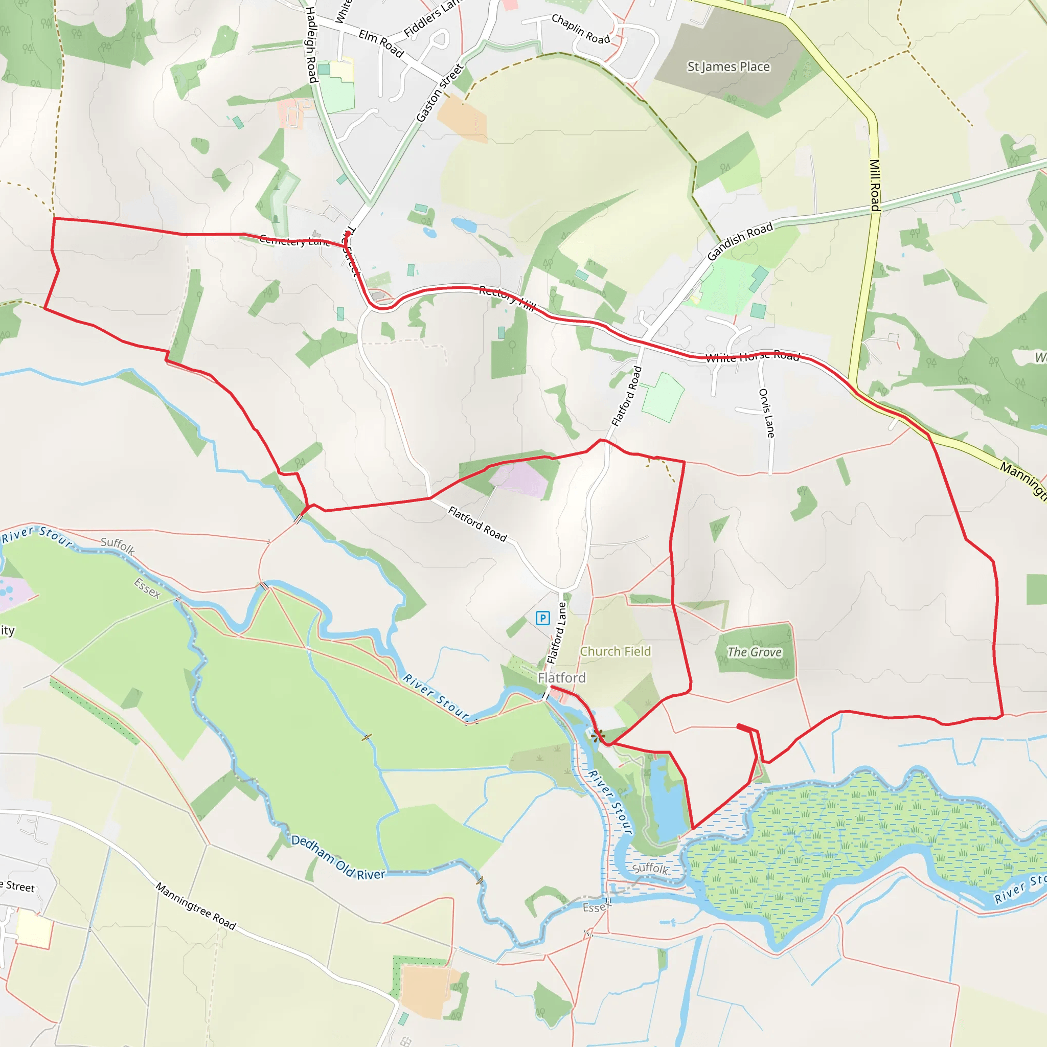 Flatford Circular Walk mobile static map