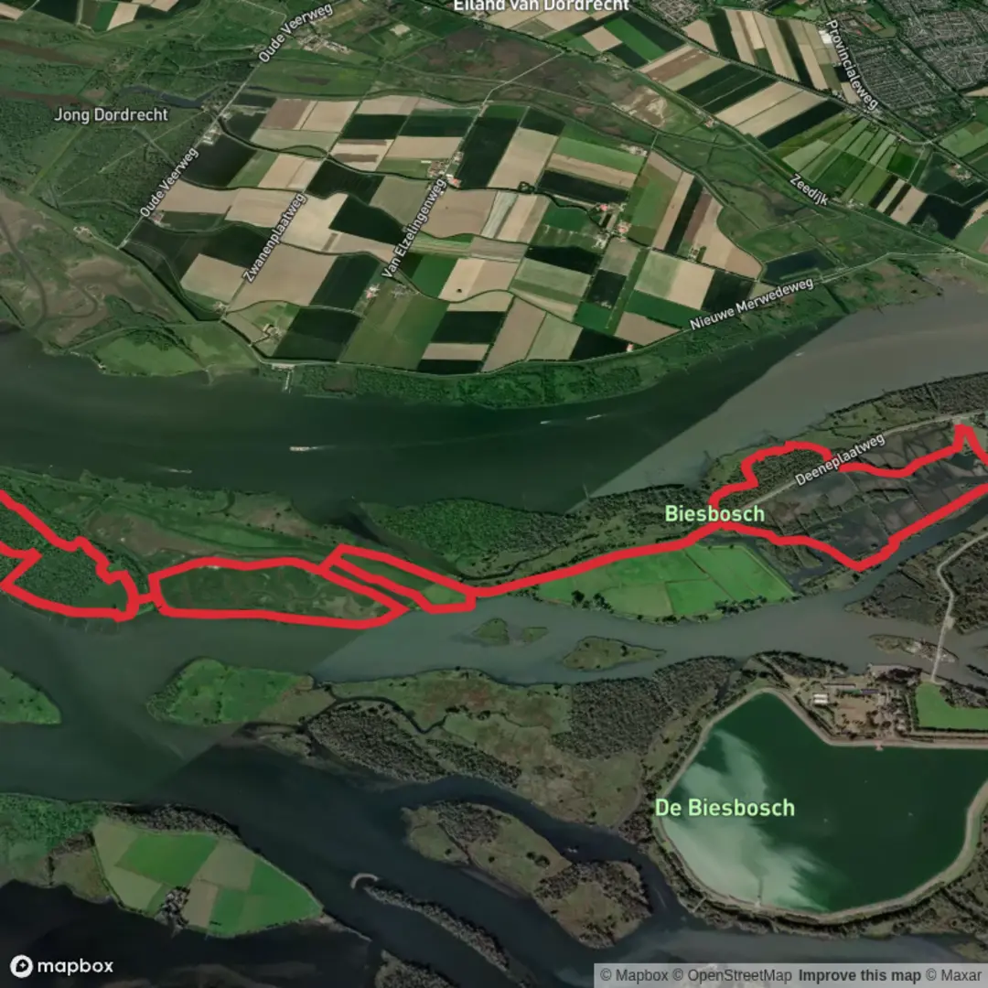 An image depicting the trail Jantjesplaat, De Hooge Hof and Deenepolder Loop and its surrounding area.
