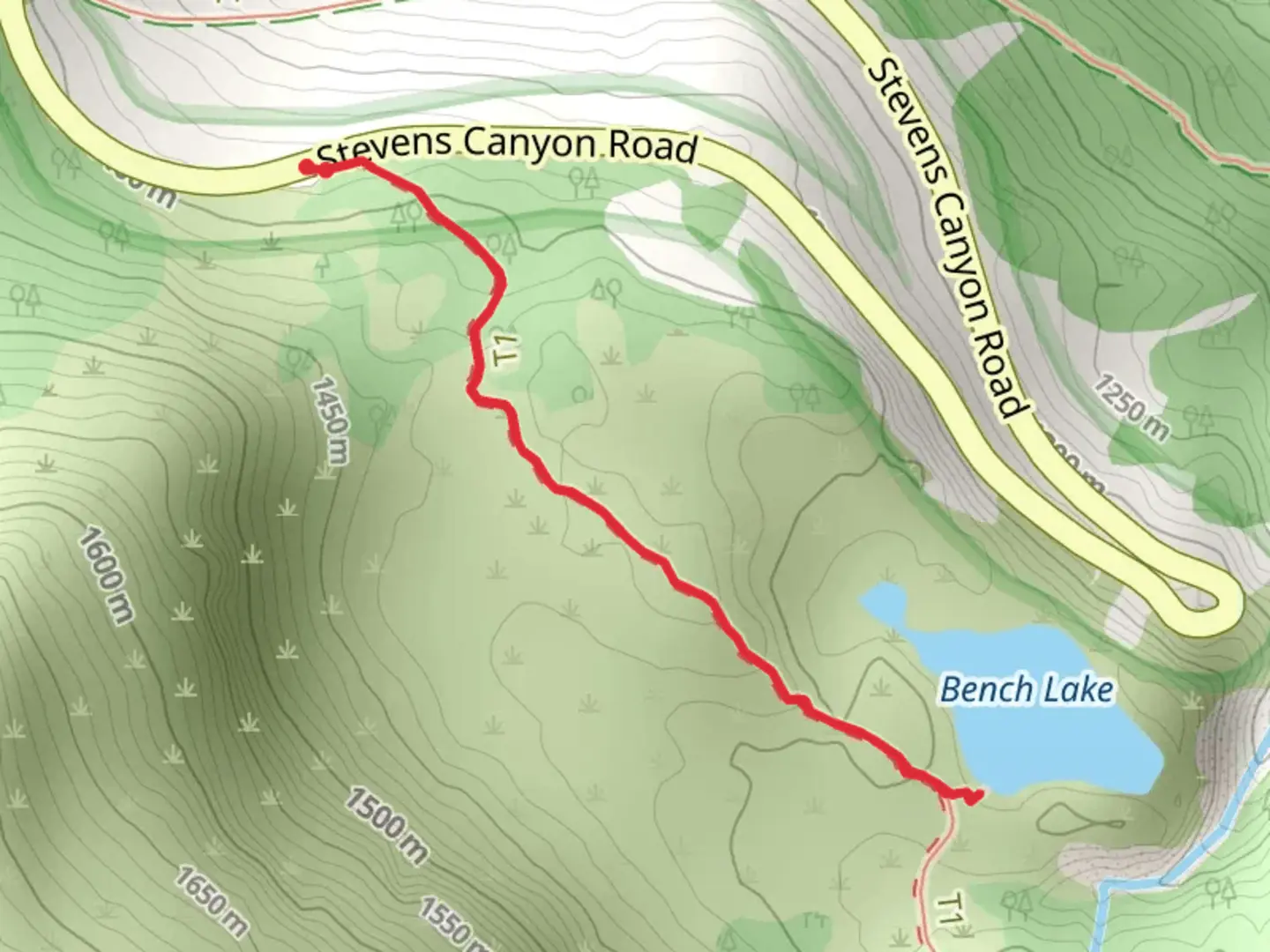 An image depicting the trail Bench Lake and its surrounding area.