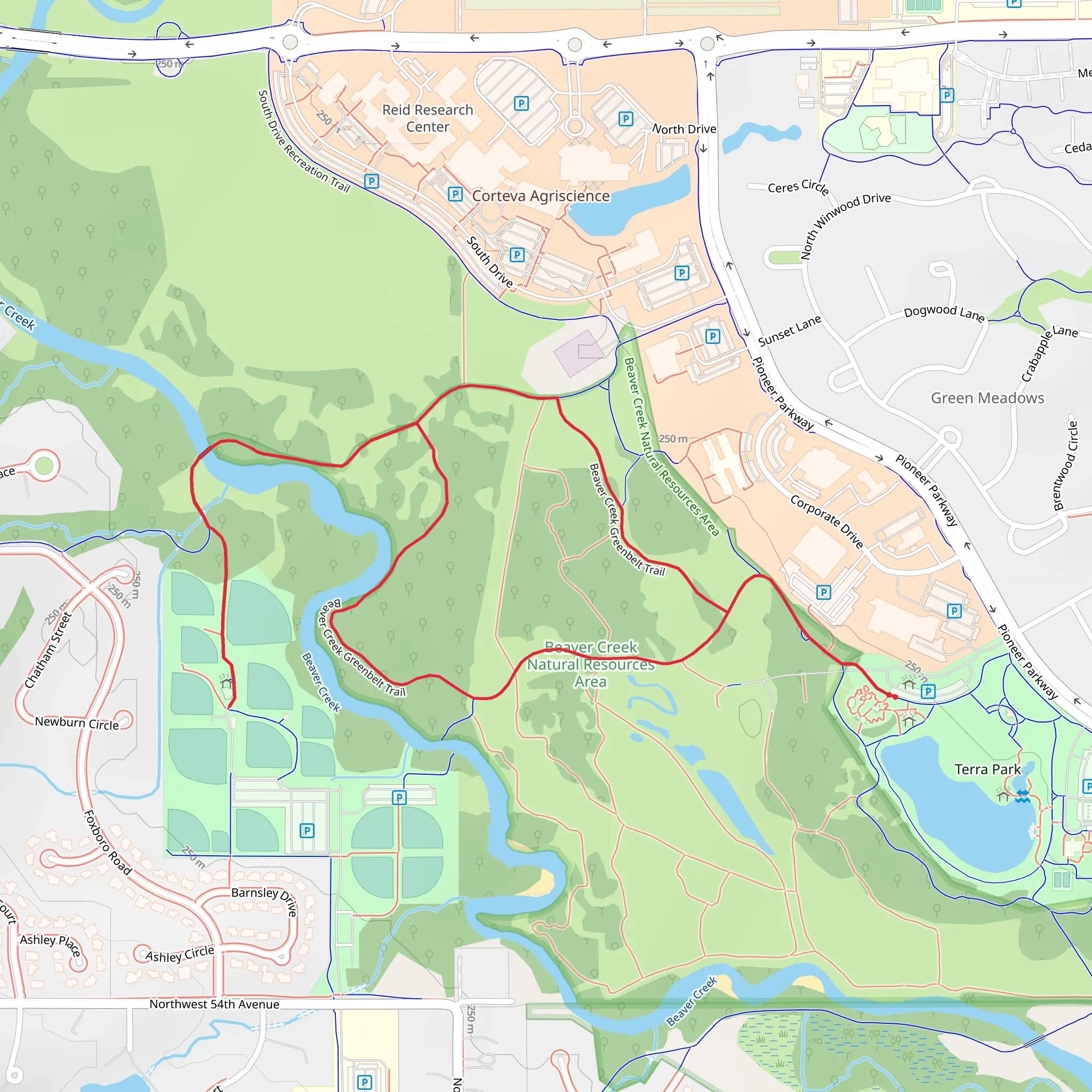 Beaver Creek Greenbelt Loop Trail mobile static map