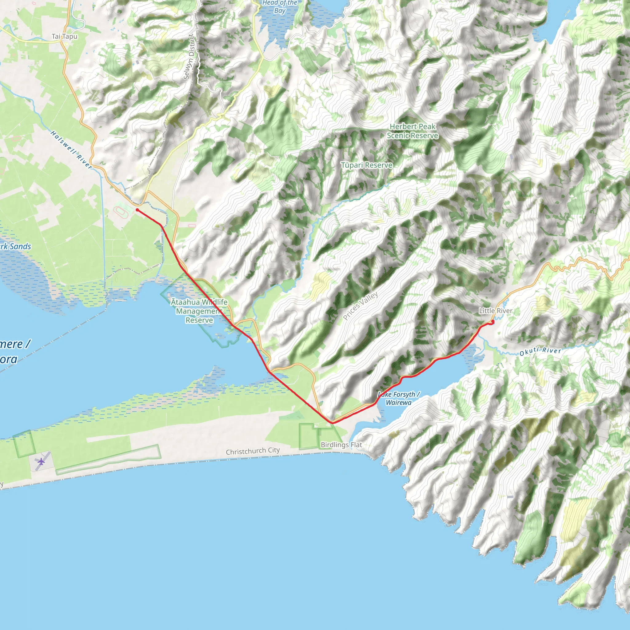 Little River Rail Trail - Little River to Motukarara mobile static map