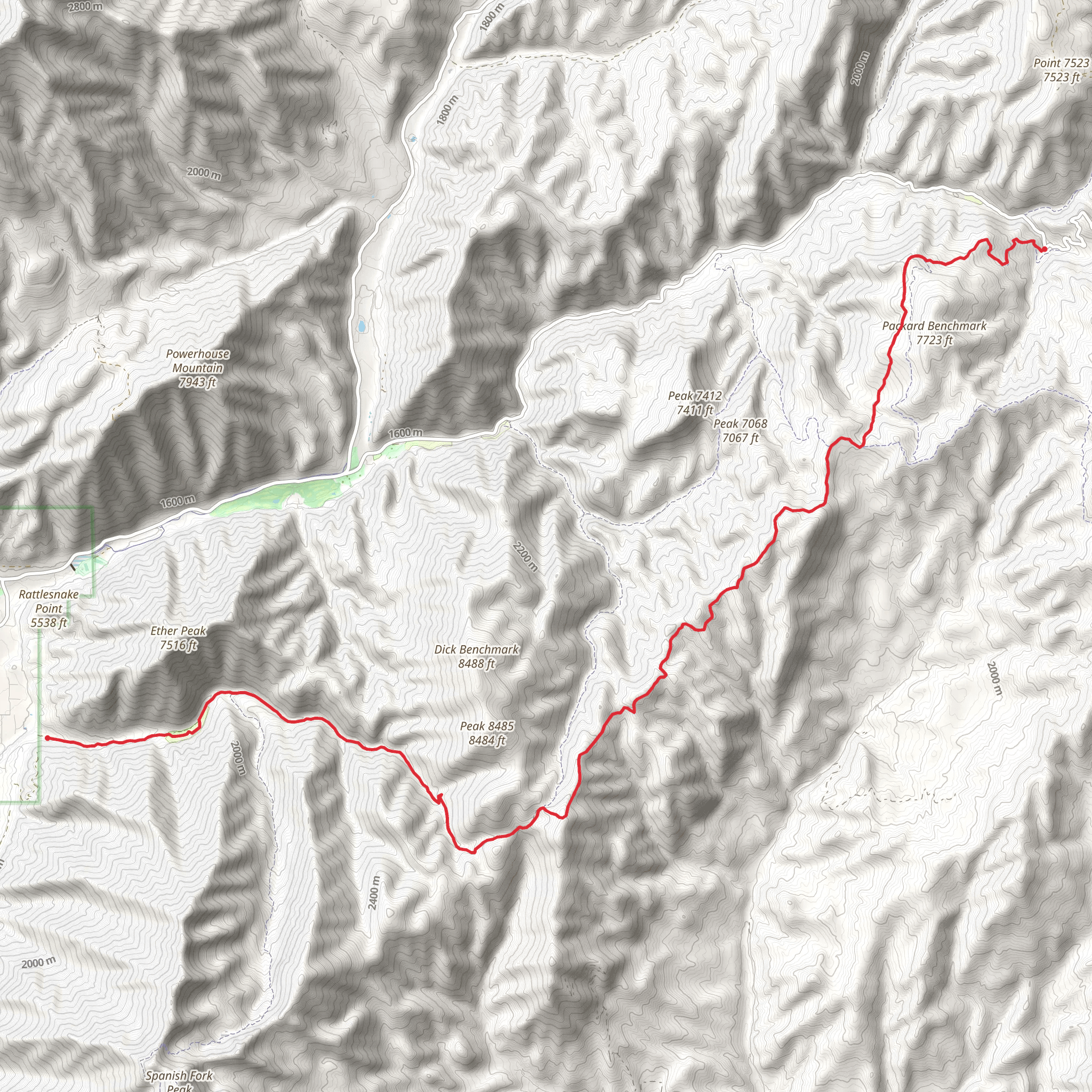 Left Fork Maple Canyon Trail and Mapleton Sawmill Hollow Trail mobile static map
