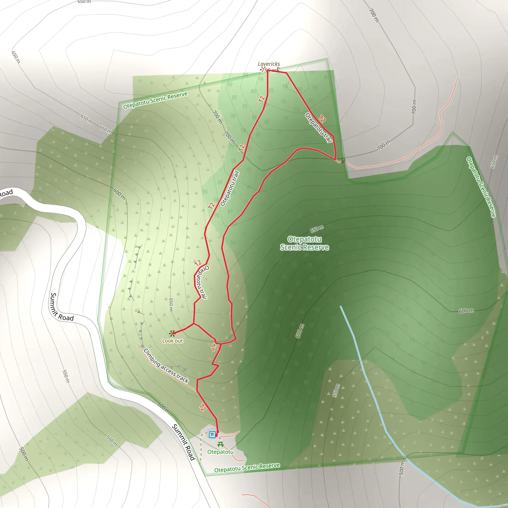 Ōtepatotu Scenic Reserve Walk mobile static map