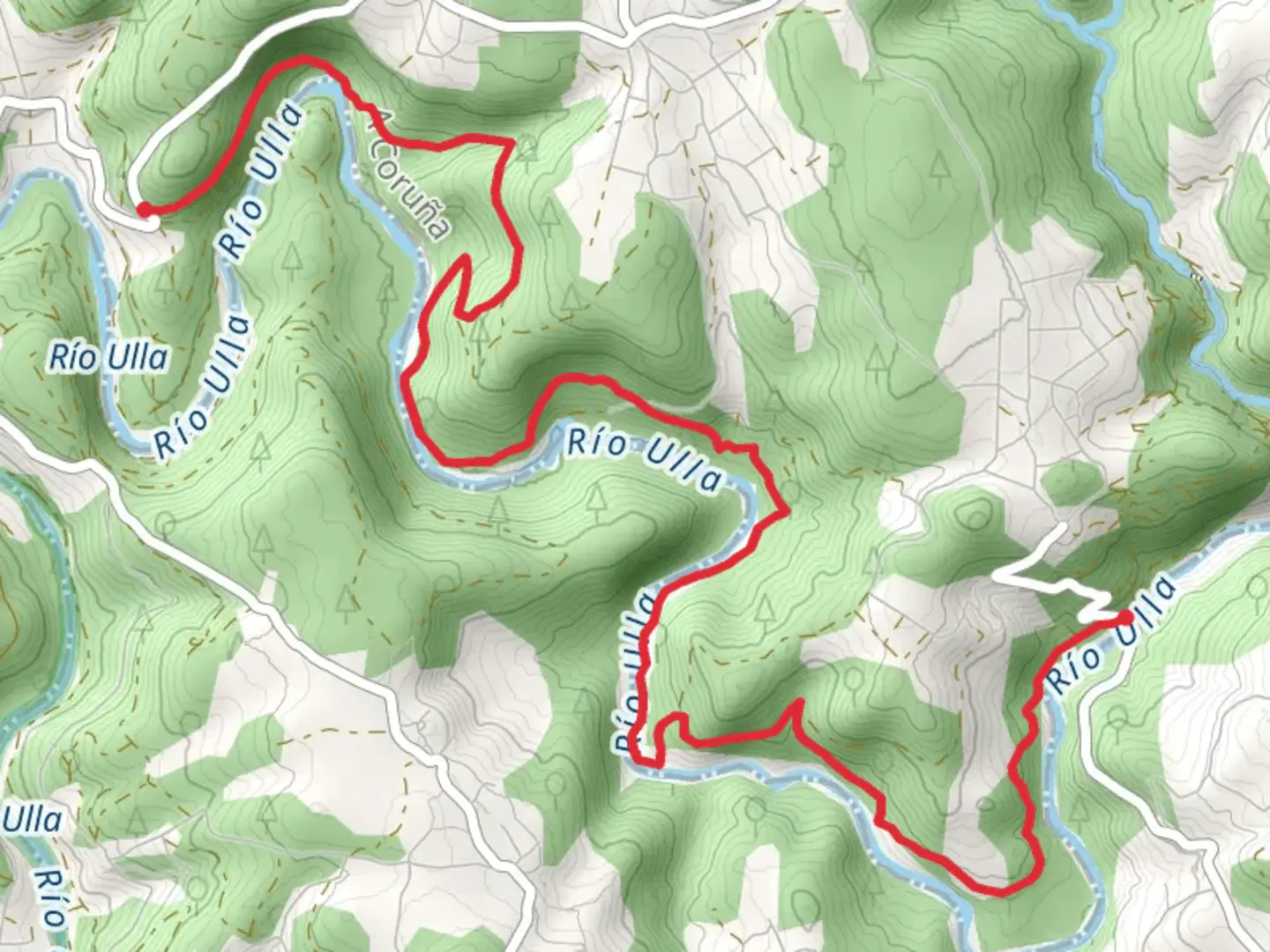 An image depicting the trail PR G 93 Ruta da Ribeira do Ulla and its surrounding area.