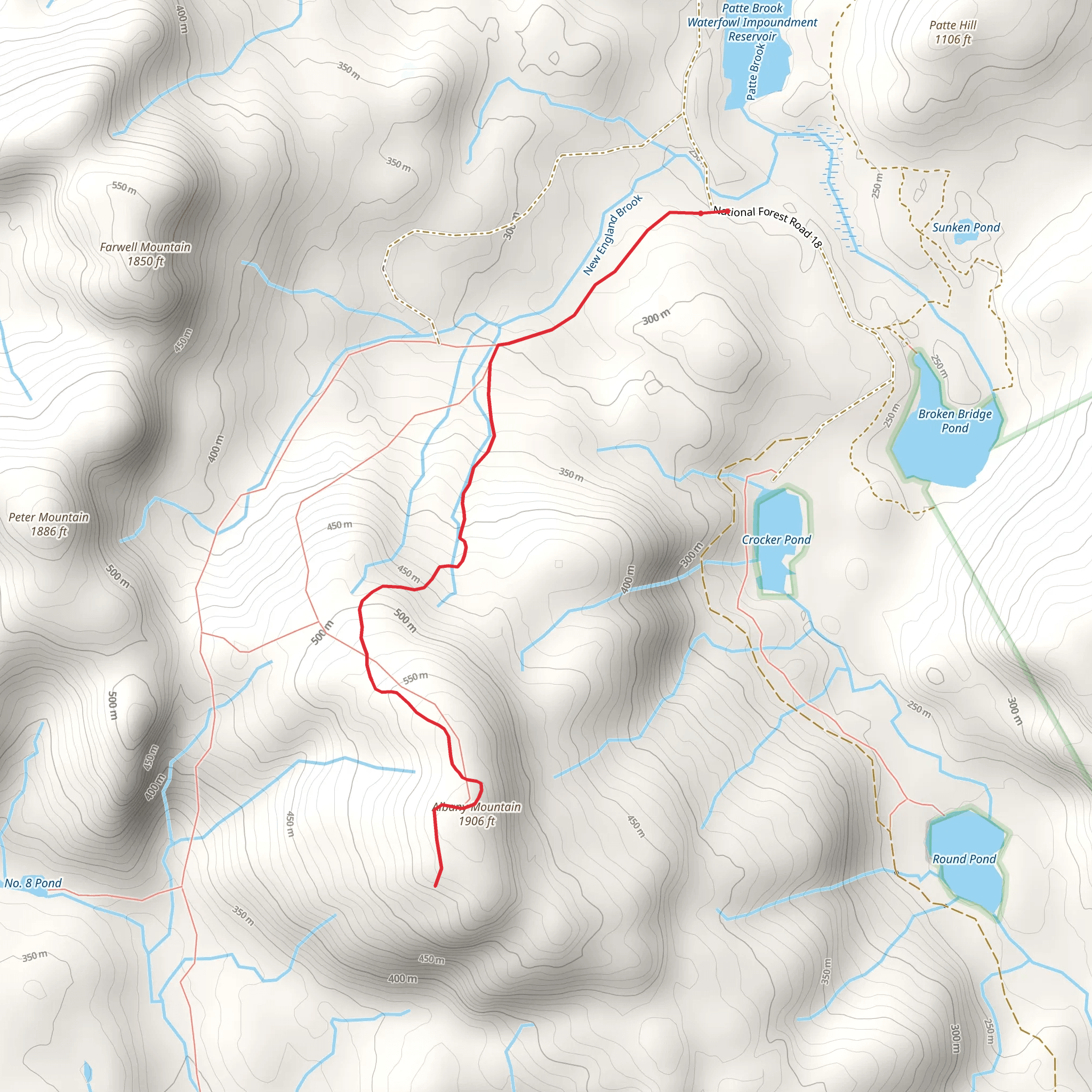 Albany Mountain Trail mobile static map