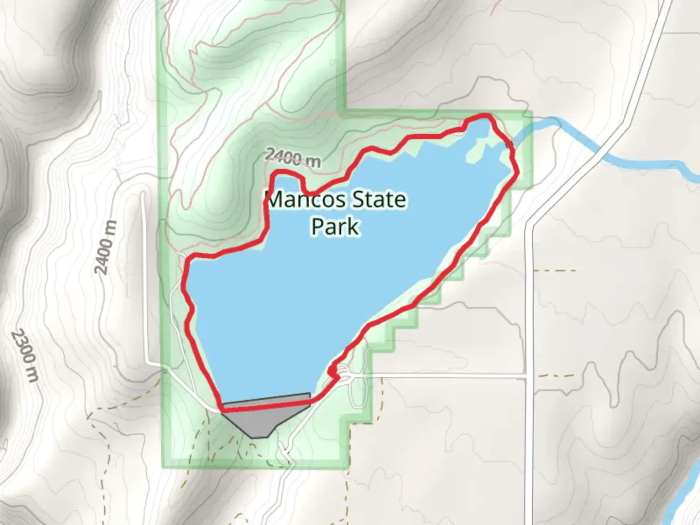 An image depicting the trail Jackson Gulch Reservoir Loop and its surrounding area.