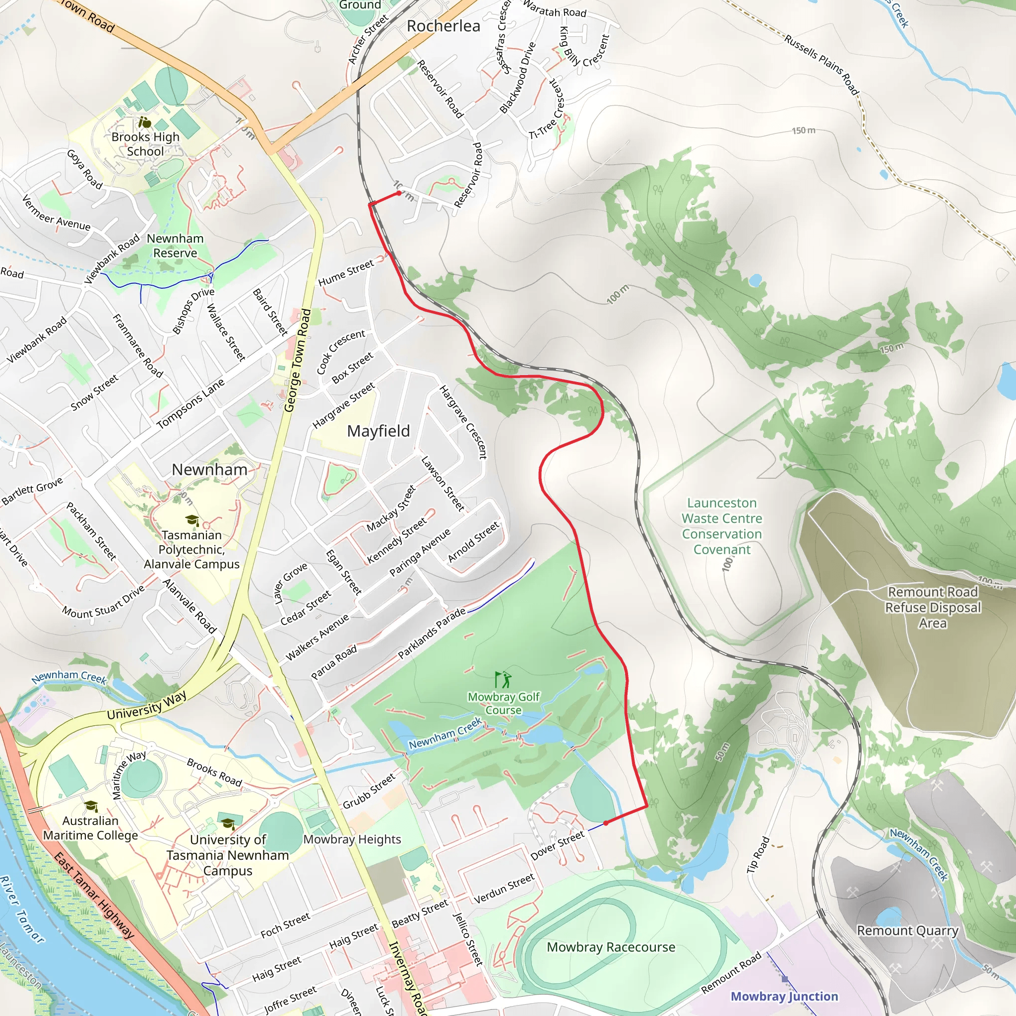Rocherlea Old Rail Trail mobile static map