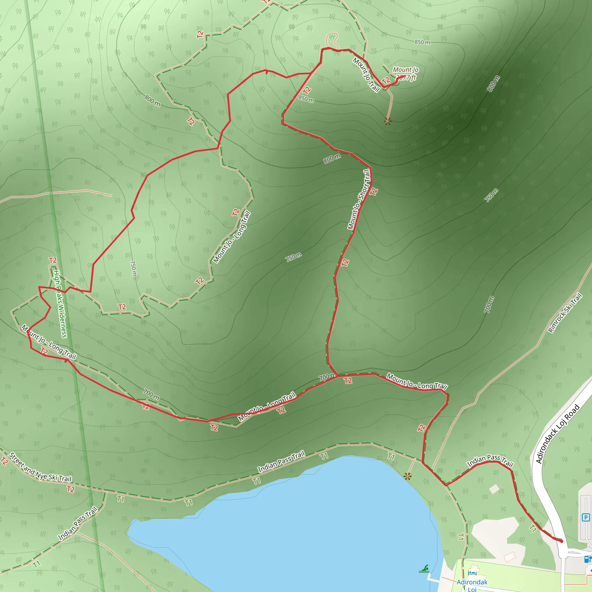 Mount Jo Loop via Indian Pass Trail mobile static map