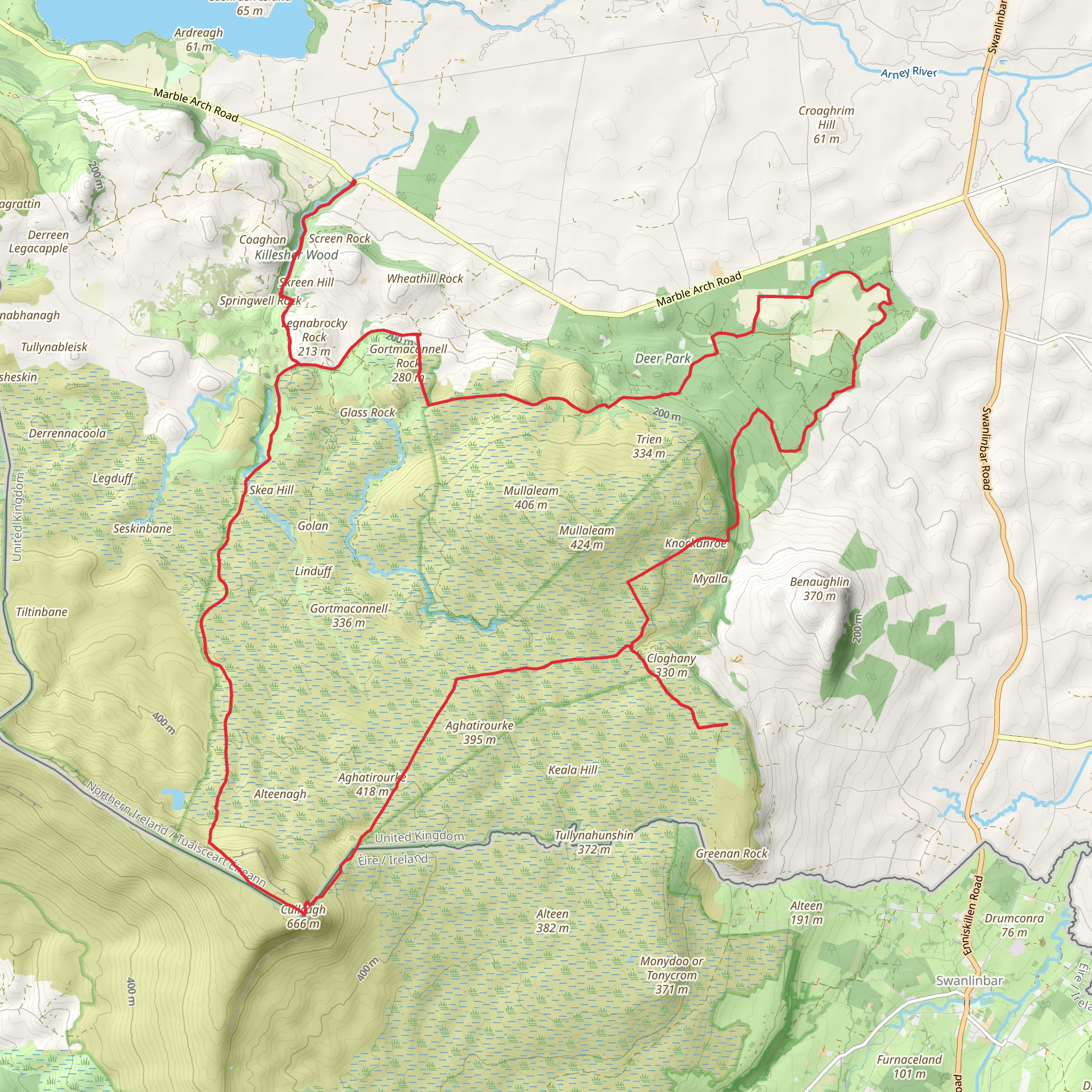 Cuilcagh Way mobile static map