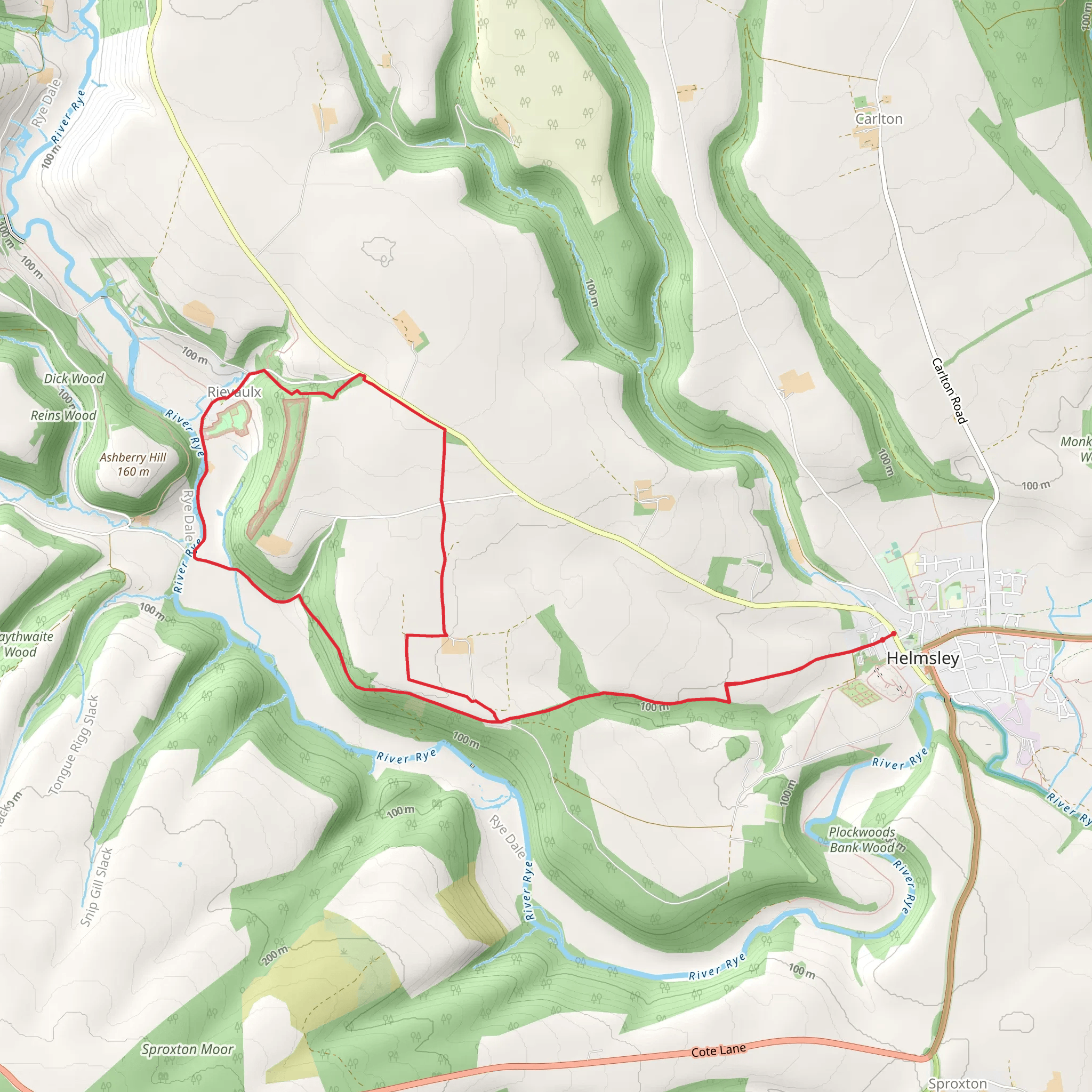 Helmsley and Rievaulx Abbey Walk mobile static map