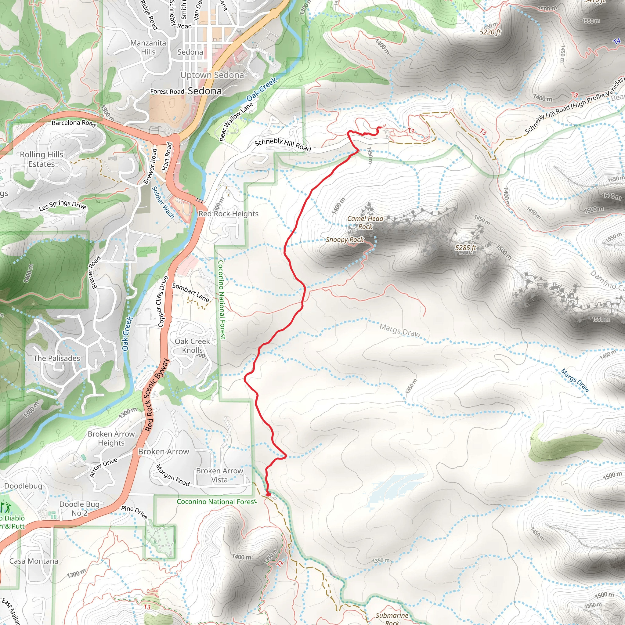Margs Draw Trail mobile static map