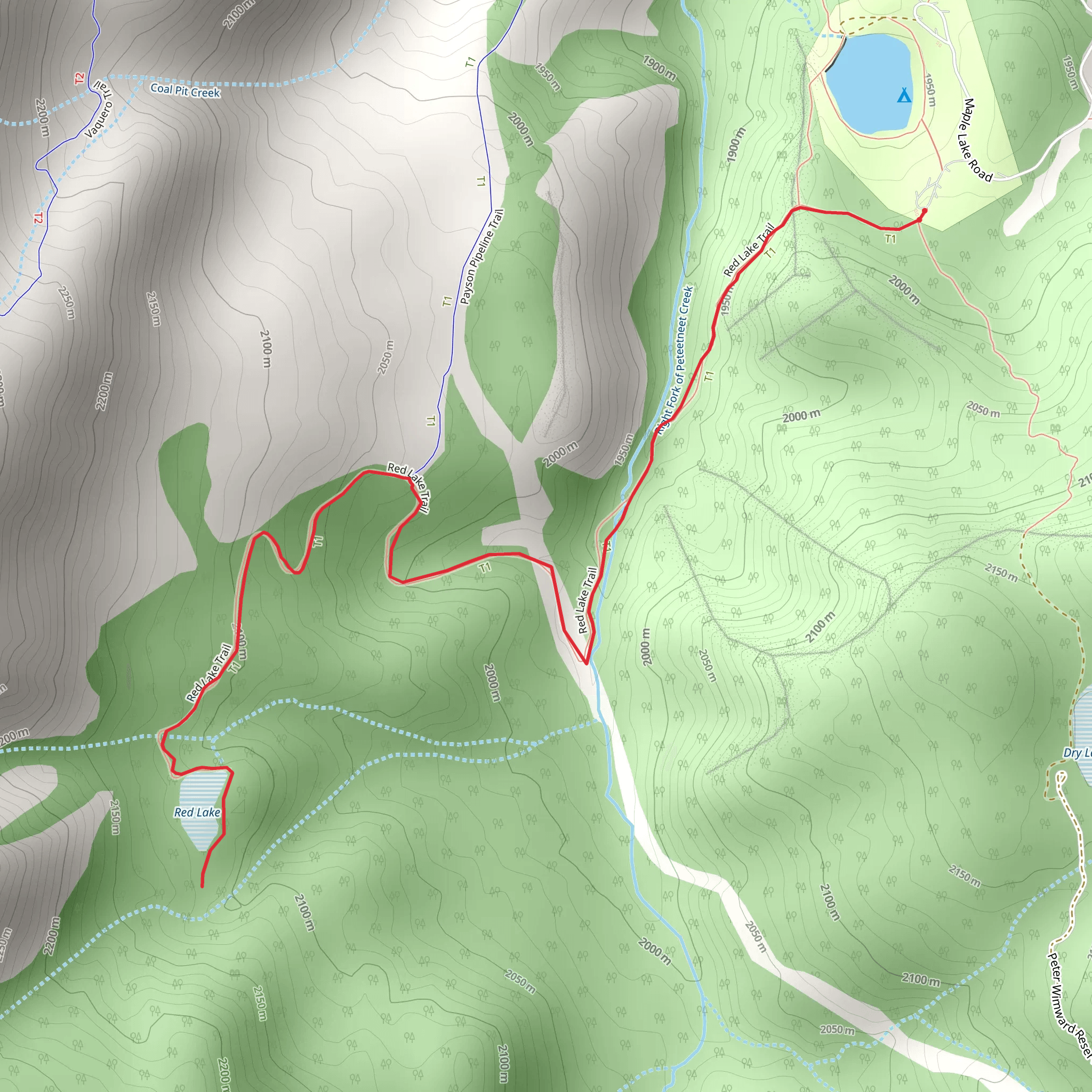 Red Lake Trail mobile static map