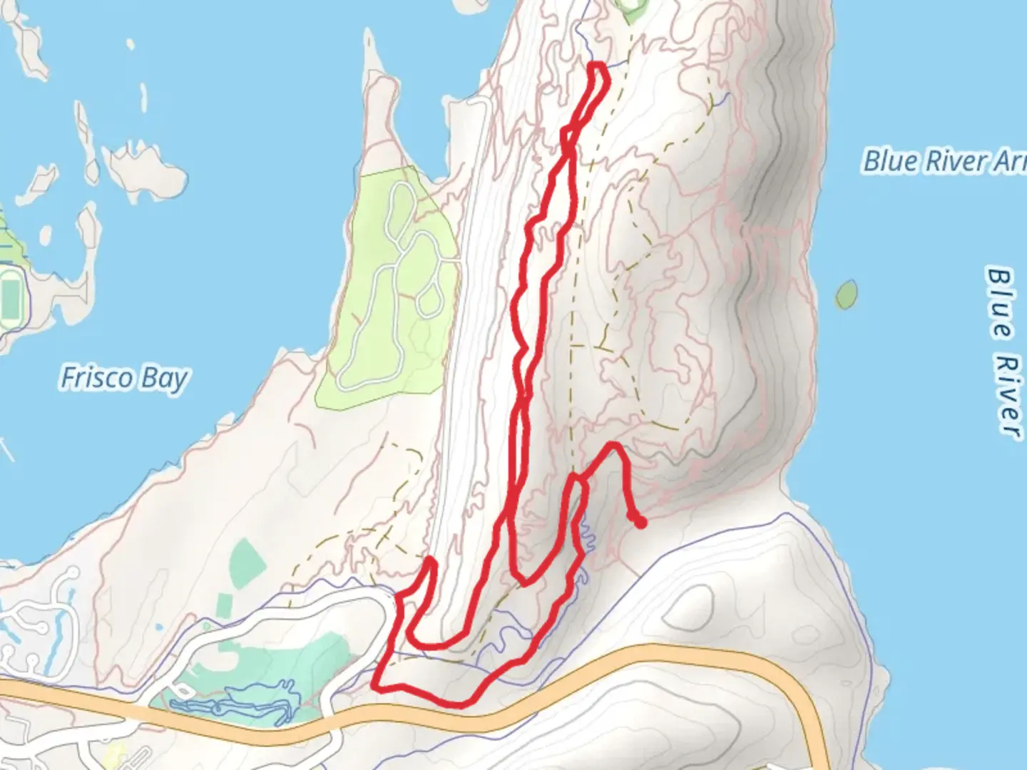 An image depicting the trail Crown Point, Jody's and Balfonz Blitz Loop and its surrounding area.