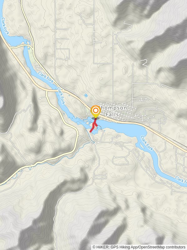 Clark Fork and Walking Bridge mobile static map