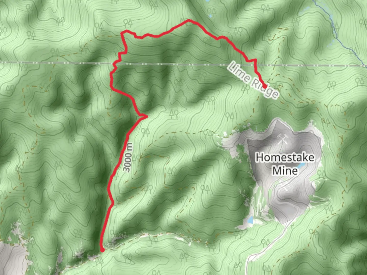 An image depicting the trail Lime Ridge Trail and its surrounding area.