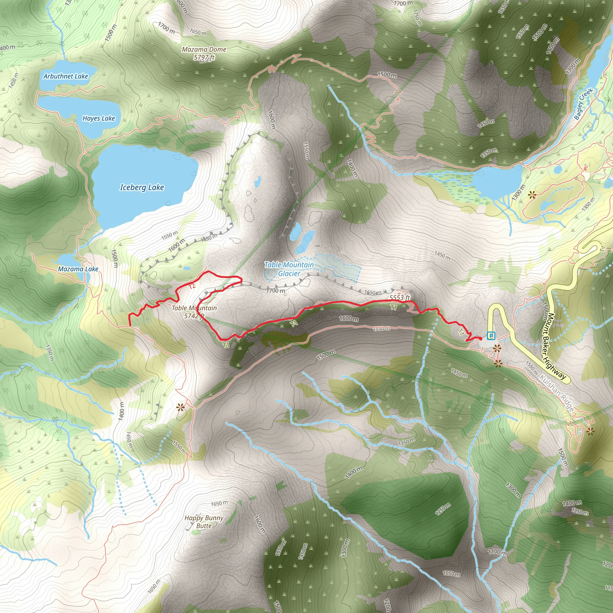 Table Mountain Trail mobile static map