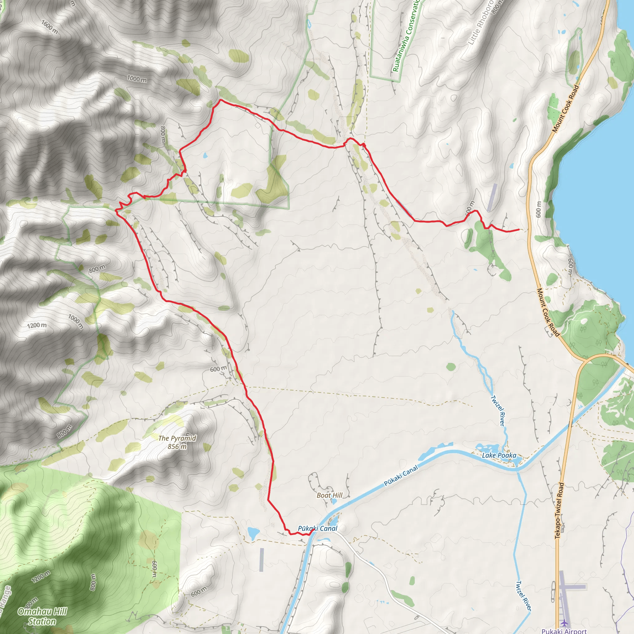 Twizel Area - Dusky Track mobile static map