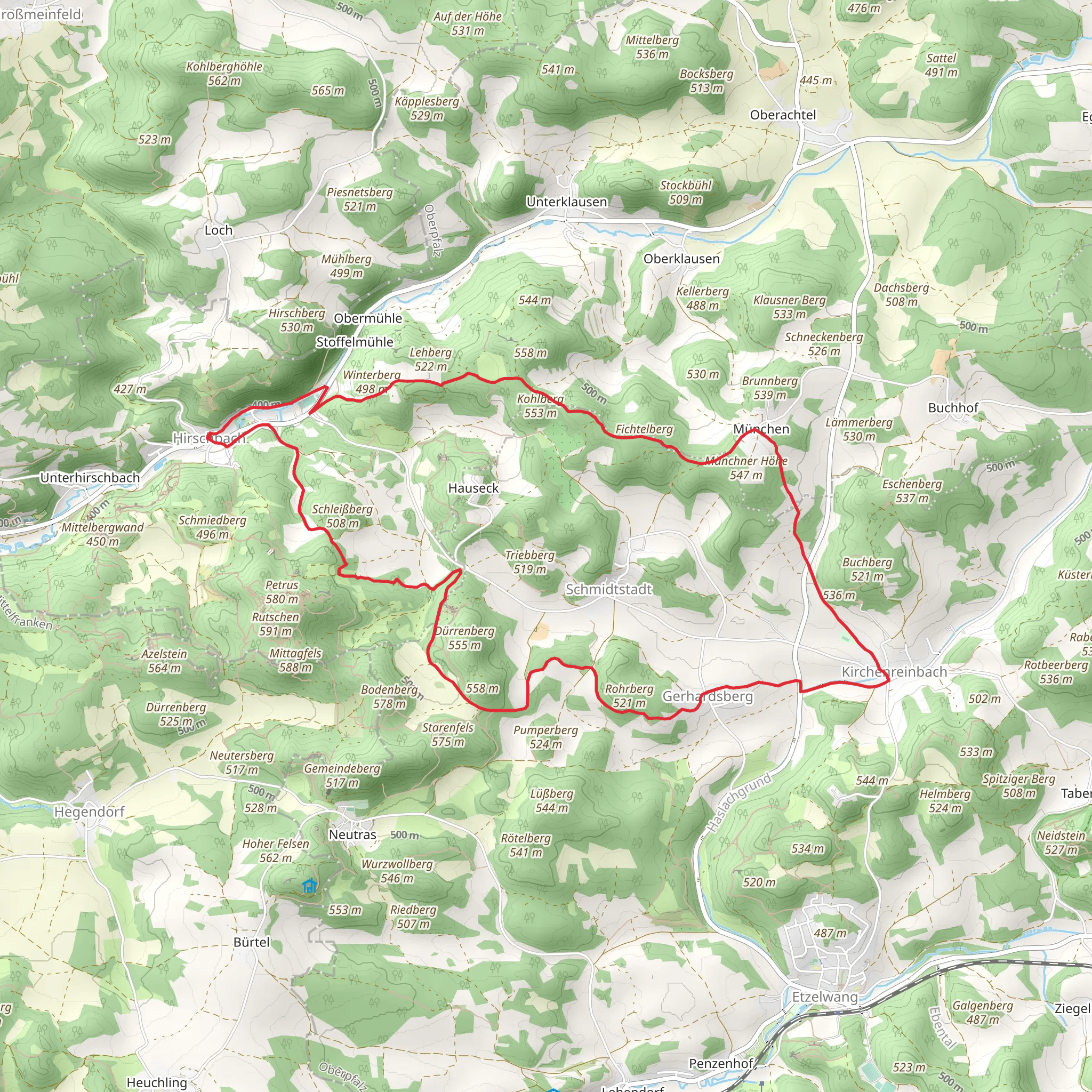 Glasberg and Kesselberg Loop mobile static map