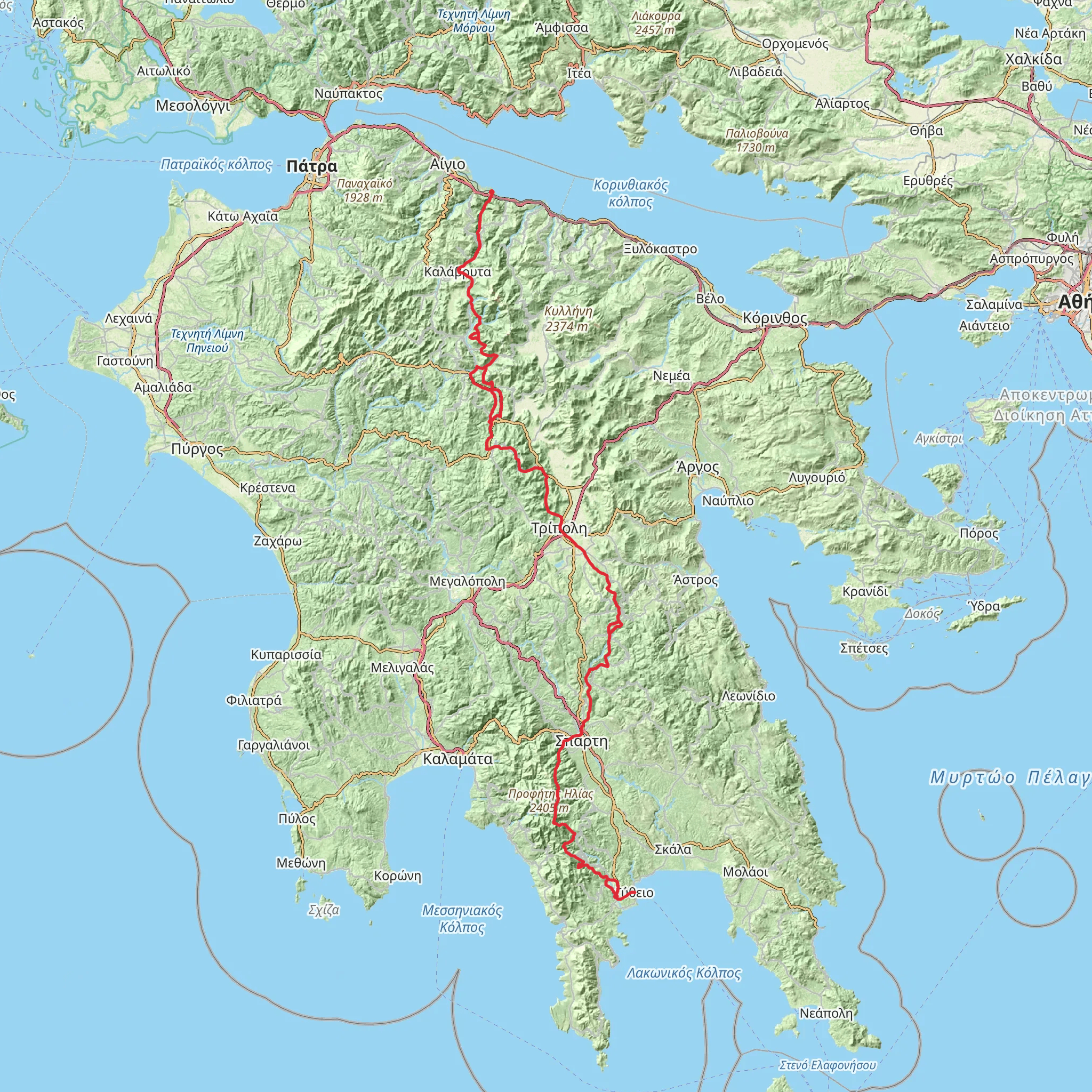 E4 - Peloponnes mobile static map