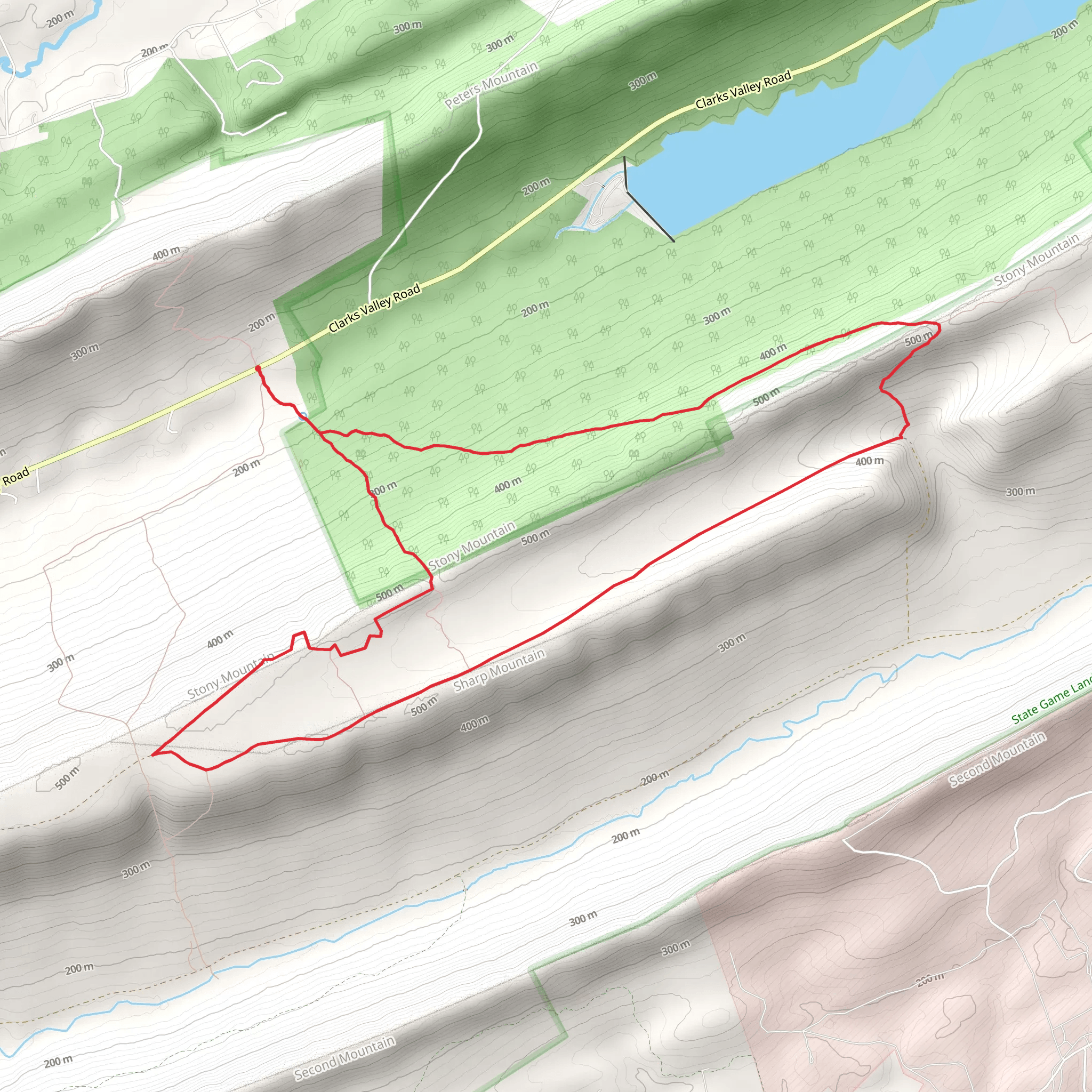 Devil's Race Course Loop Trail from Clarks Valley Road mobile static map