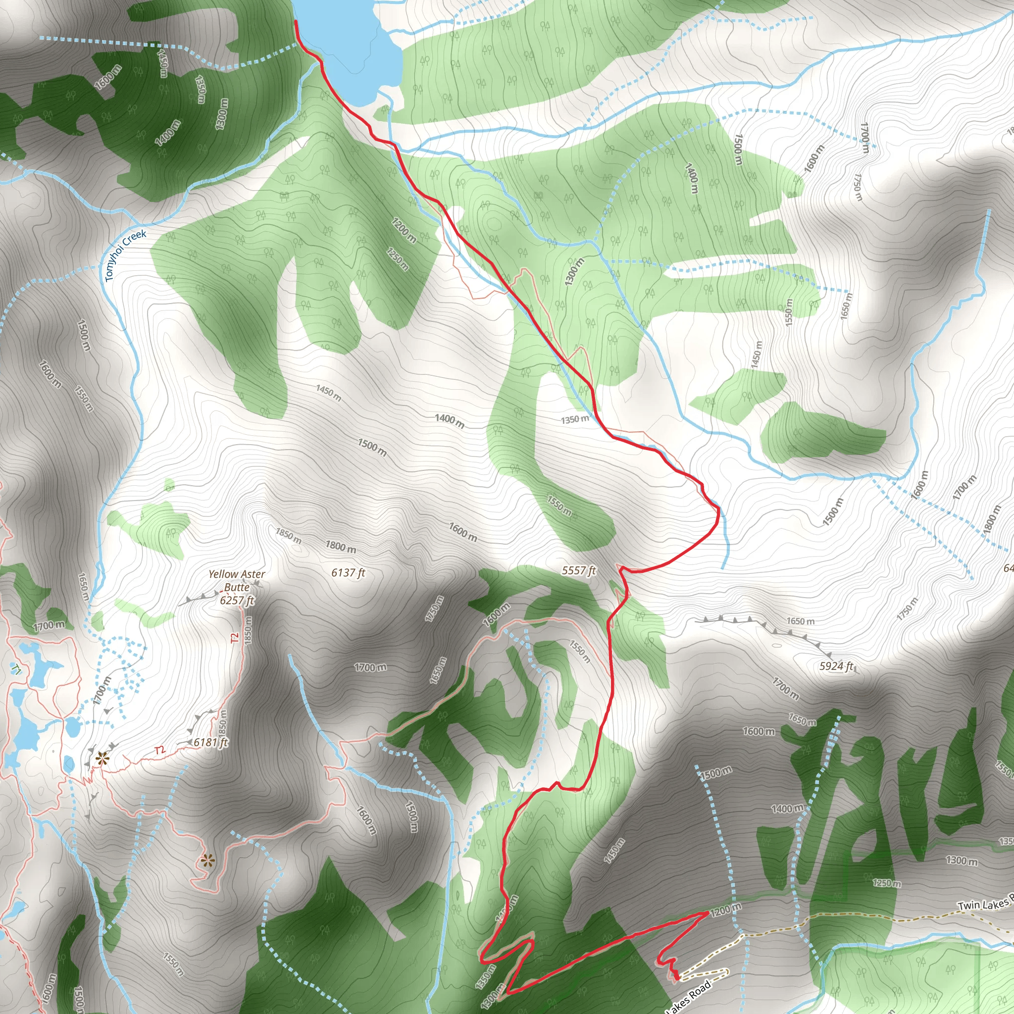 Tomyhoi Lake Trail mobile static map