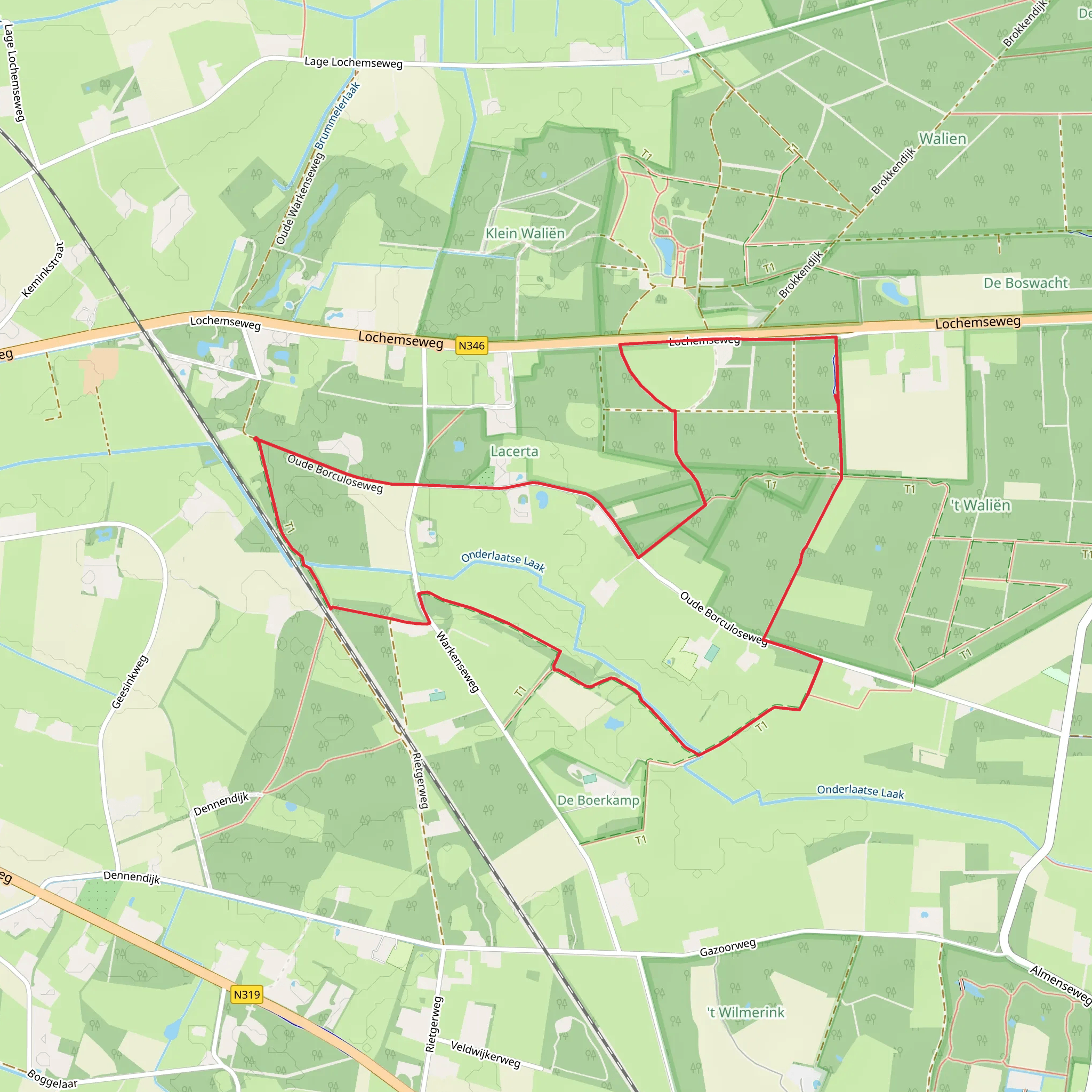 De Linde via Onderlaatsche Laak Route mobile static map
